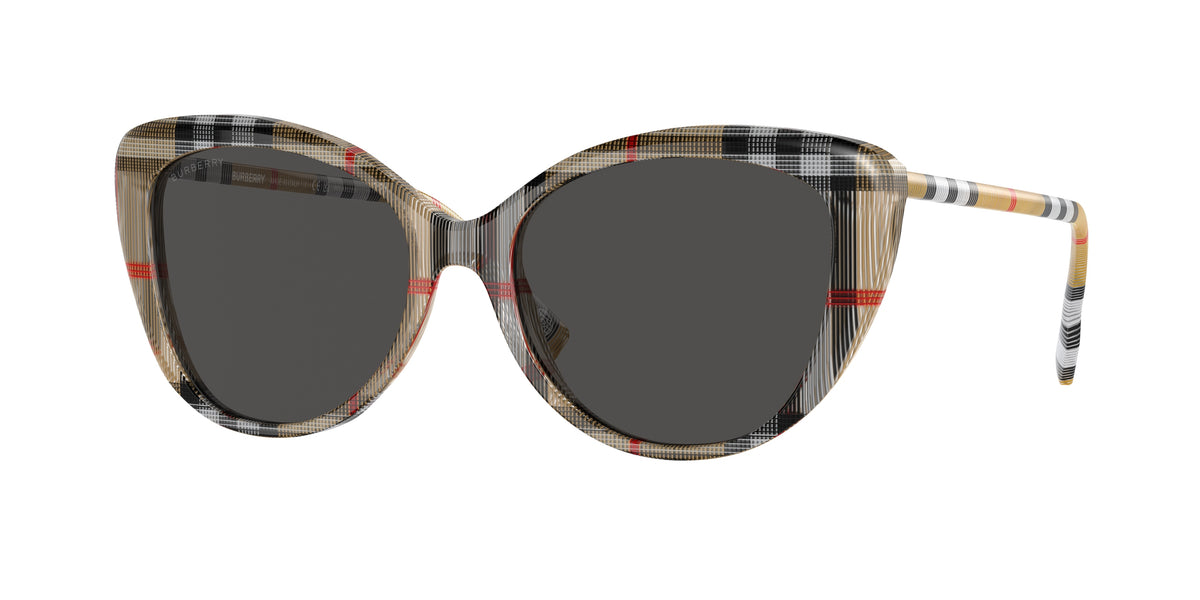 Burberry BE4407F Cat Eye Sunglasses  408787-Vintage Check 54-140-17 - Color Map Brown