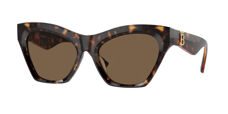 Burberry BE4420U Cat Eye Sunglasses  300273-Dark Havana 55-140-18 - Color Map Brown