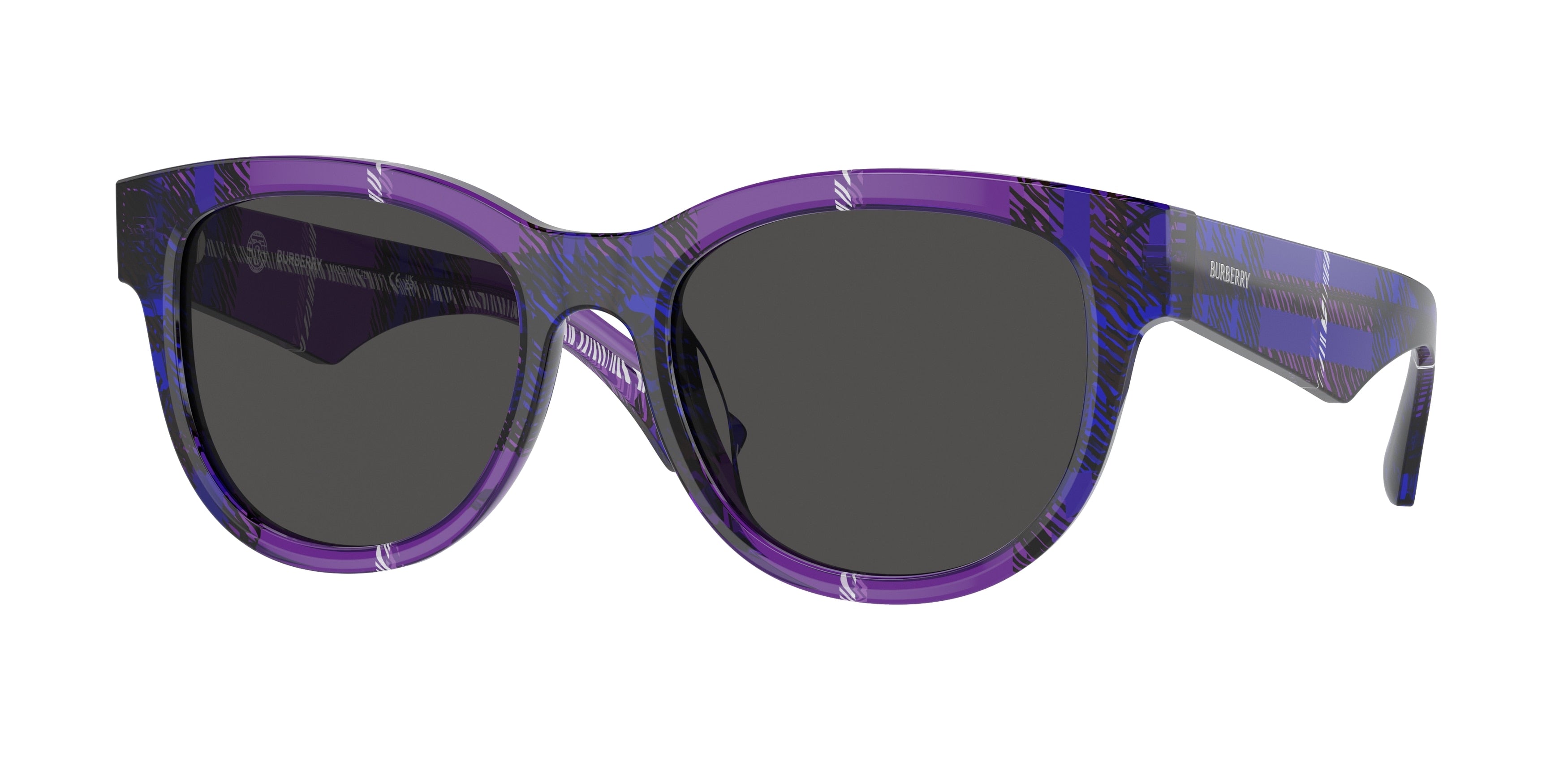 Burberry BE4432U Phantos Sunglasses  411387-Check Violet 54-140-19 - Color Map Violet