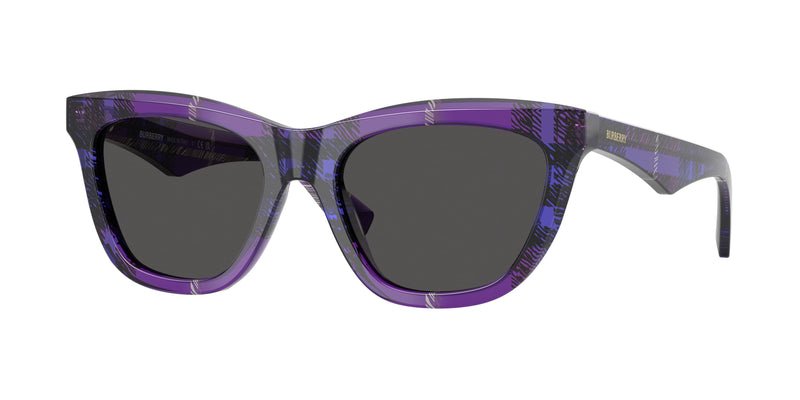Burberry BE4435F Cat Eye Sunglasses  411387-Check Violet 53-140-18 - Color Map Violet