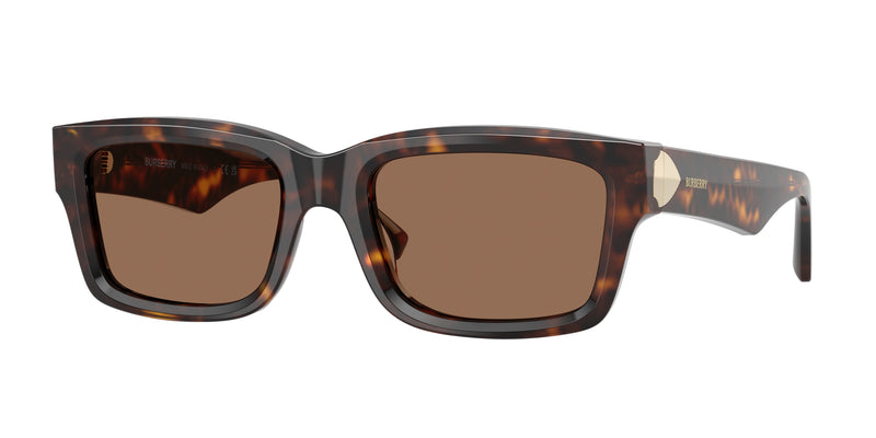 Burberry BE4443 Rectangle Sunglasses  300273-Dark Havana 55-145-20 - Color Map Brown