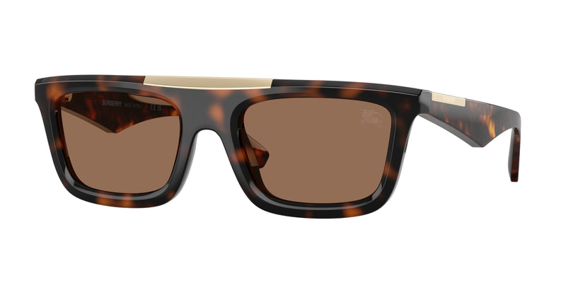 Burberry BE4451U Rectangle Sunglasses  300273-Dark Havana 54-145-21 - Color Map Brown
