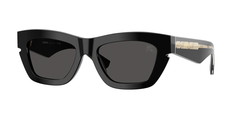 Burberry BE4454 Cat Eye Sunglasses  300187-Black 52-140-18 - Color Map Black
