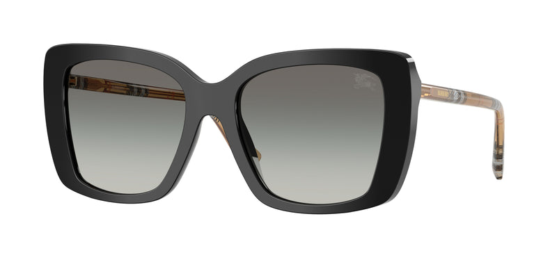 Burberry BE4456F Square Sunglasses  416111-Black 54-140-18 - Color Map Black