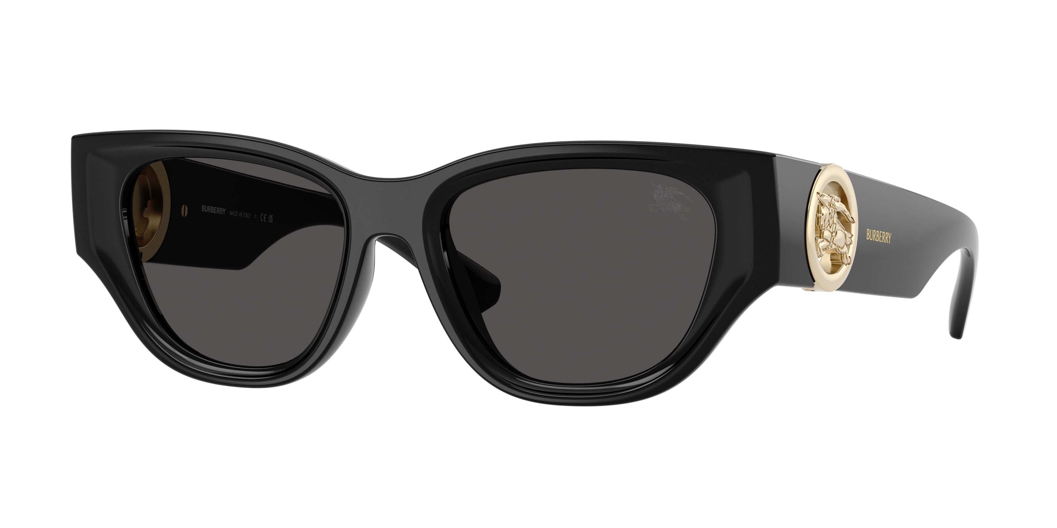 Burberry BE4467U Cat Eye Sunglasses  300187-Black 52-135-18 - Color Map Black