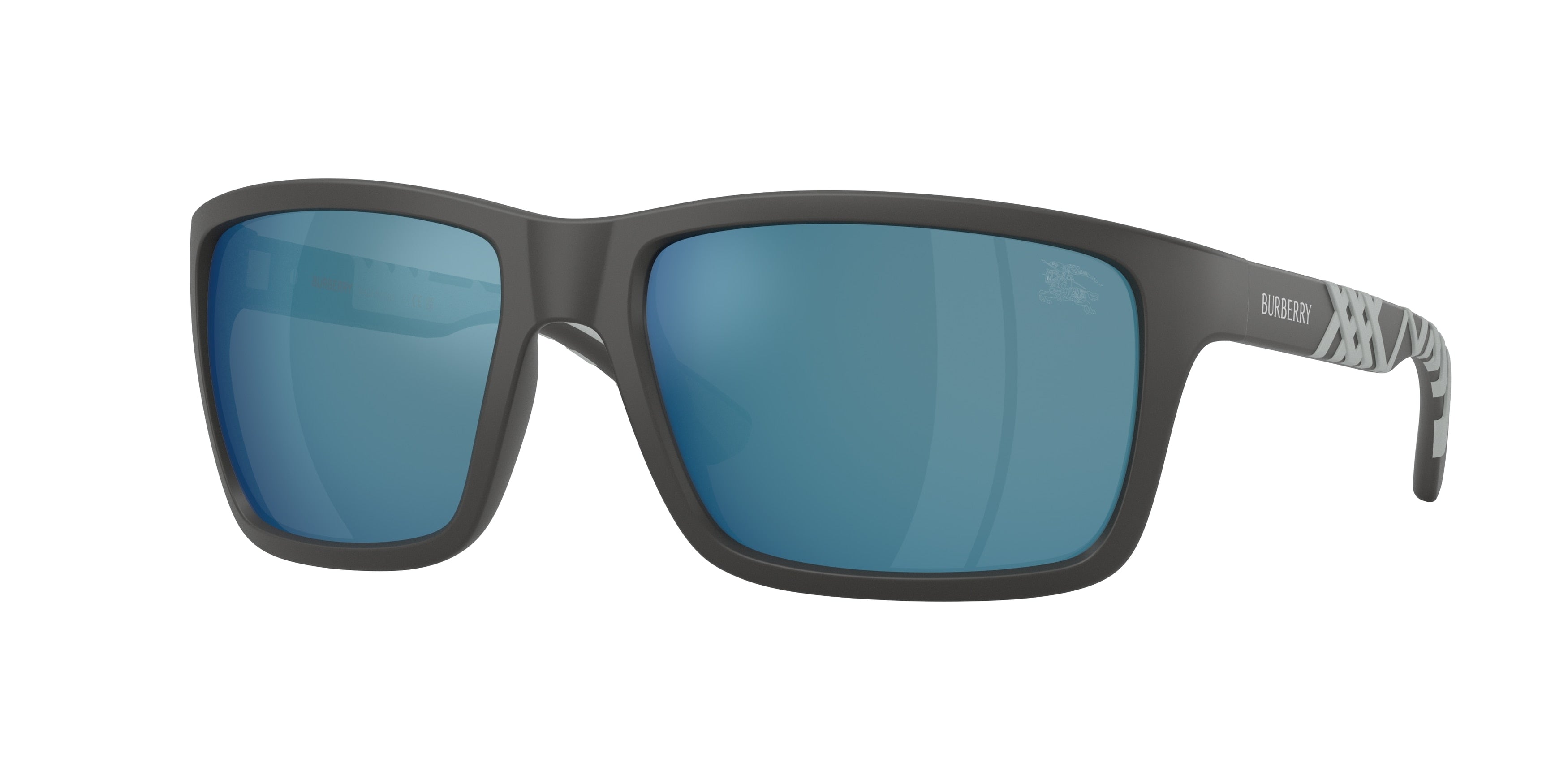 Burberry BE4483 Rectangle Sunglasses  423355-Matte Grey 60-130-18 - Color Map Grey