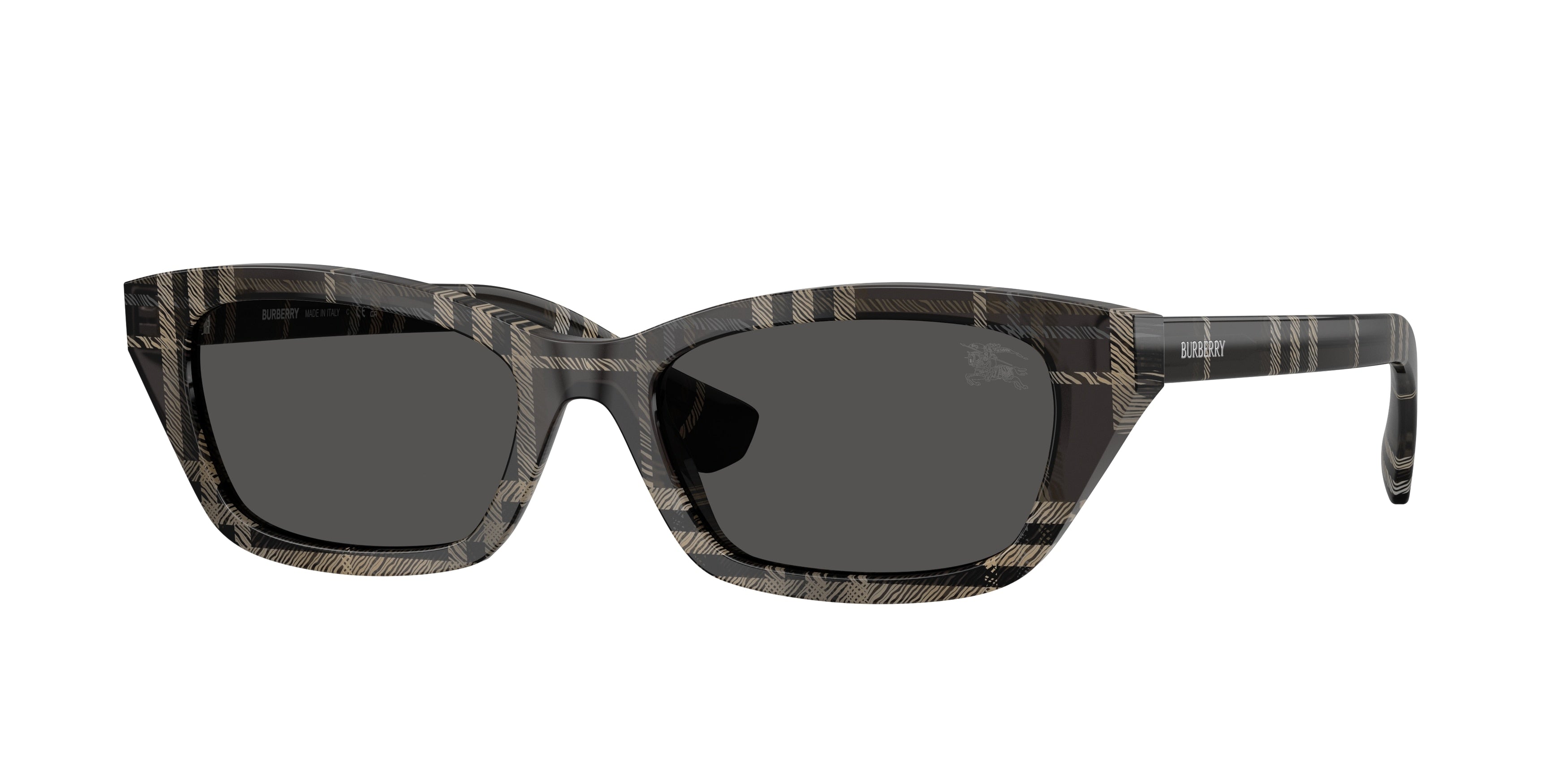 Burberry BE4488 Rectangle Sunglasses  419987-Check Grey 52-140-17 - Color Map Grey
