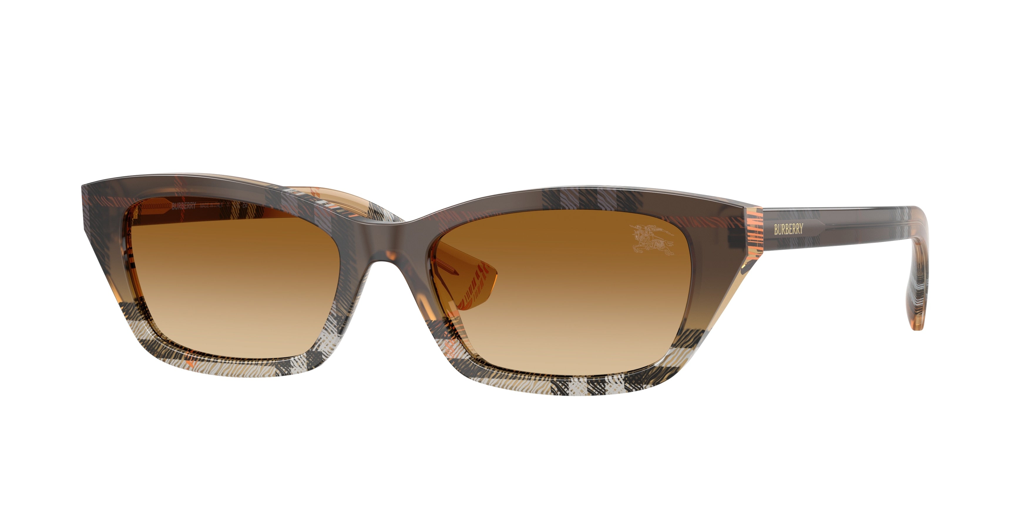Burberry BE4488 Rectangle Sunglasses  420213-Check Gradient Sand 52-140-17 - Color Map Brown