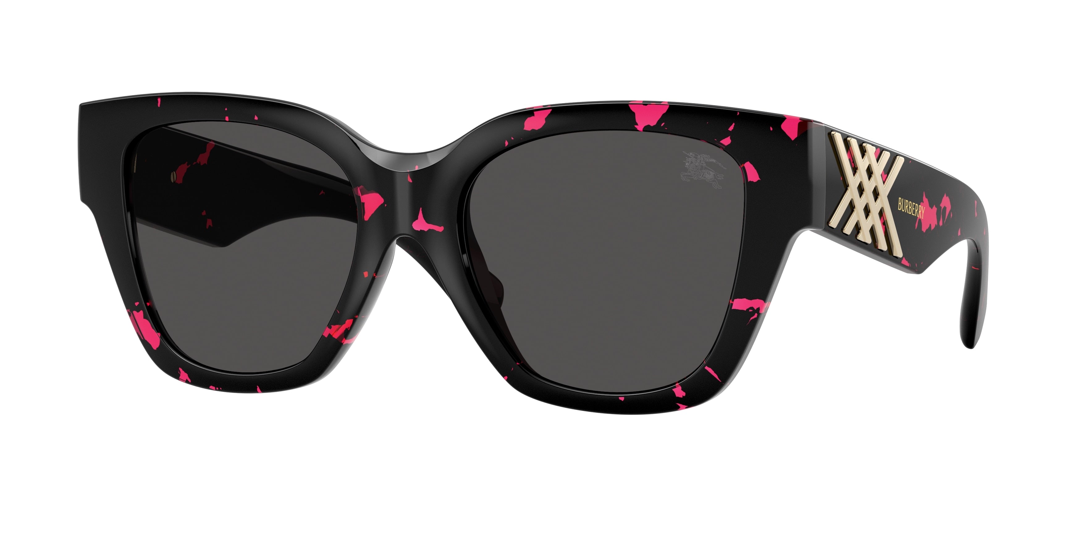 Burberry BE4489U Square Sunglasses  412687-Fucsia Havana 53-140-19 - Color Map Violet