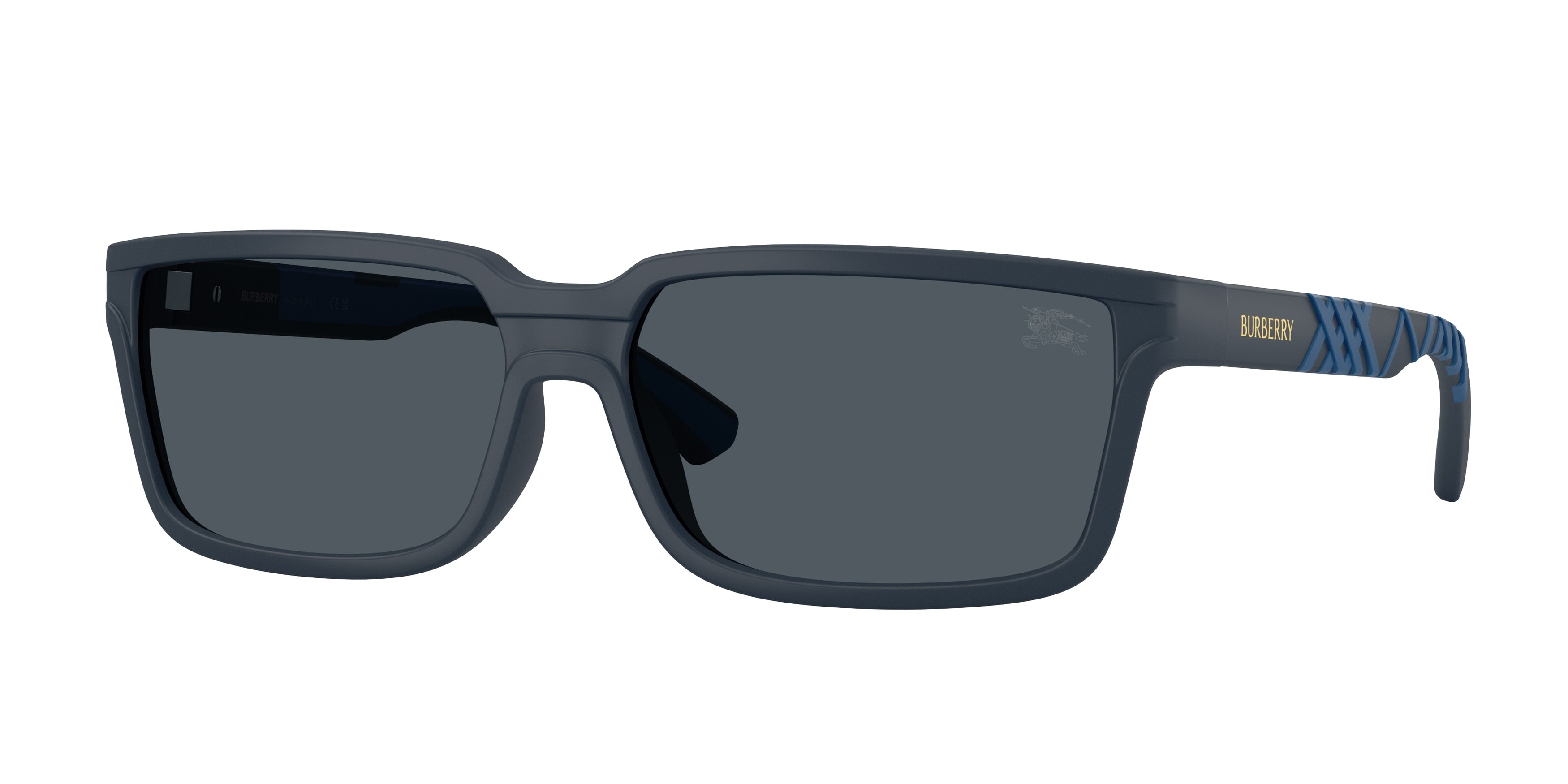 Burberry BE4495D Rectangle Sunglasses  424087-Matte Blue 61-145-15 - Color Map Blue