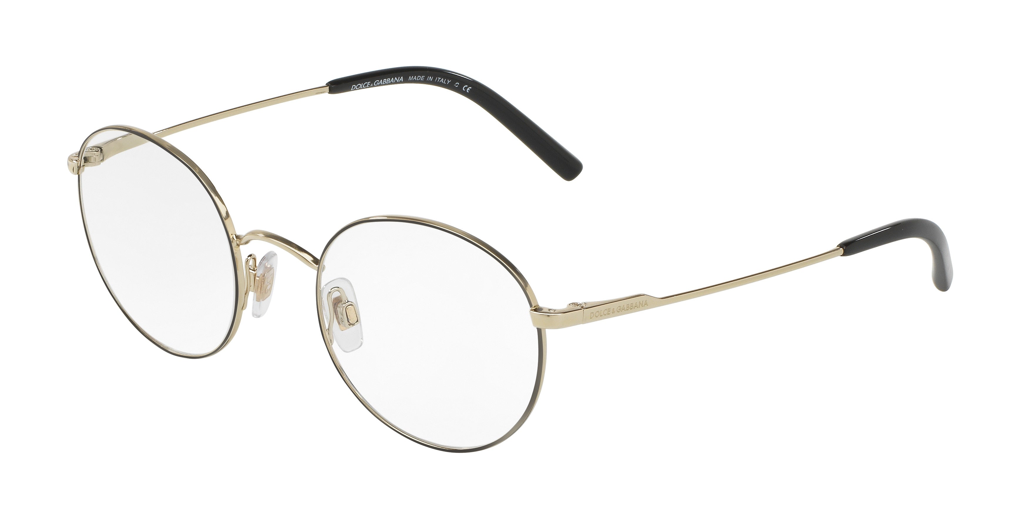 DOLCE & GABBANA DG1290 Phantos Eyeglasses  1305-Matte Black/Pale Gold 50-145-21 - Color Map Black