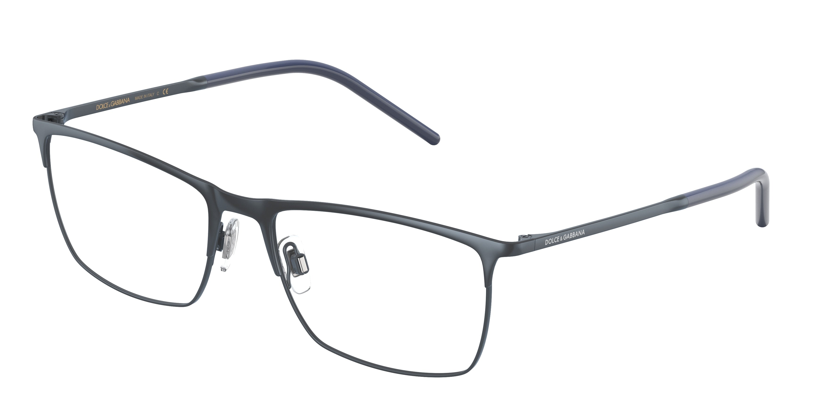 DOLCE & GABBANA DG1309 Rectangle Eyeglasses  1358-Matte Navy 57-145-18 - Color Map Blue