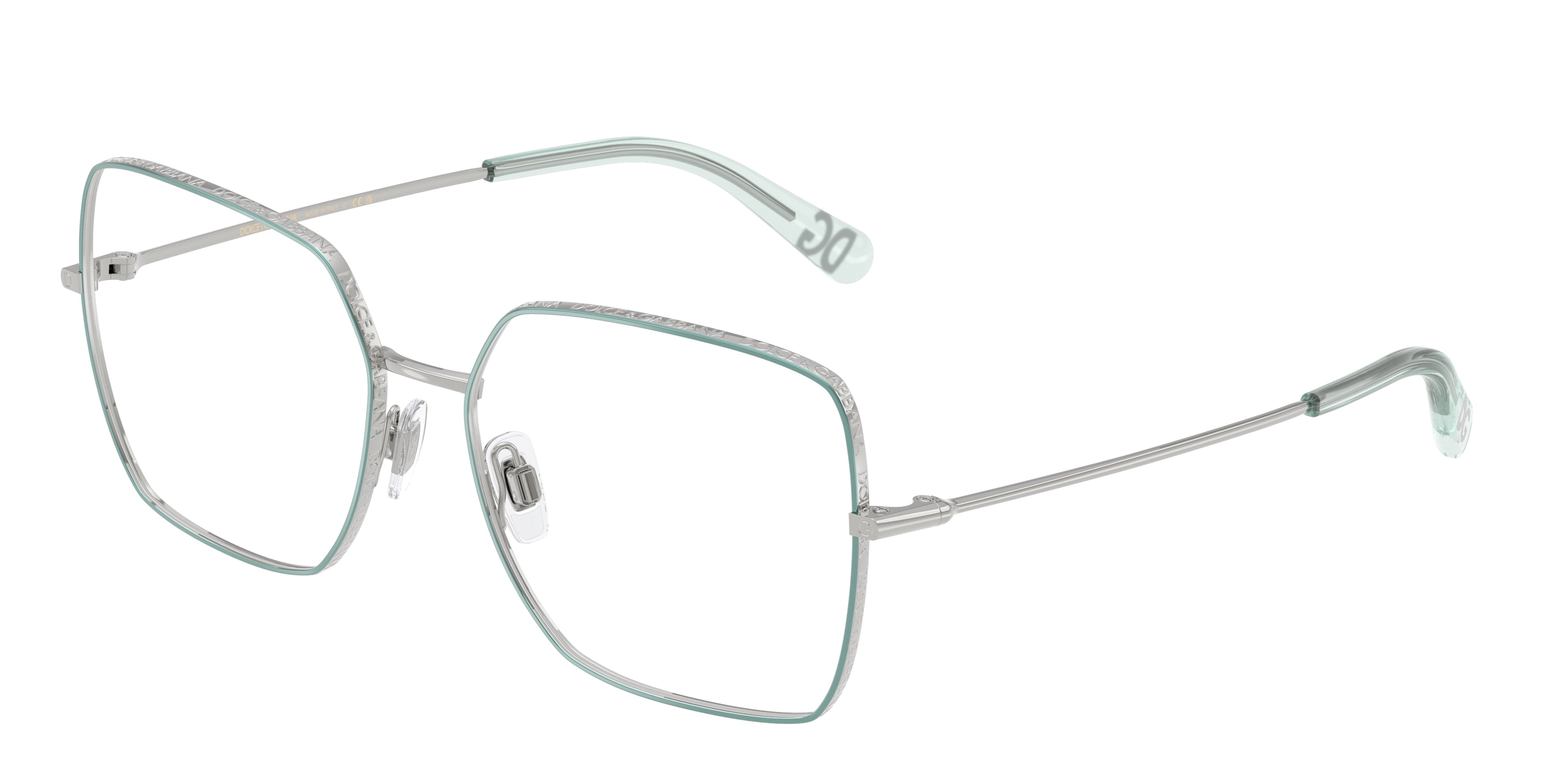 DOLCE & GABBANA DG1323 Square Eyeglasses  1325-Silver/Azure 54-140-16 - Color Map Silver