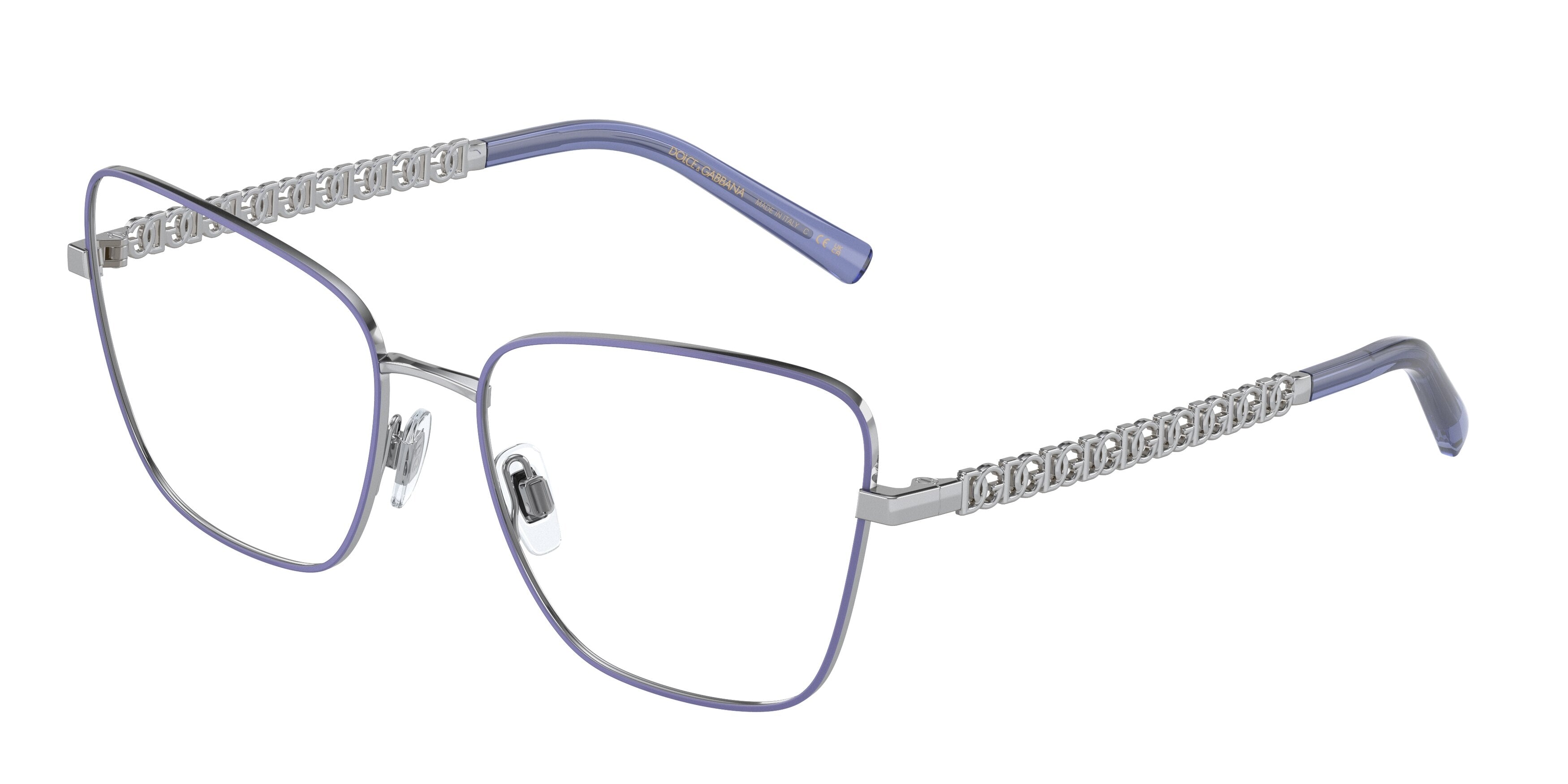DOLCE & GABBANA DG1346 Butterfly Eyeglasses  1317-Silver/Matte Lillac 57-140-17 - Color Map Silver