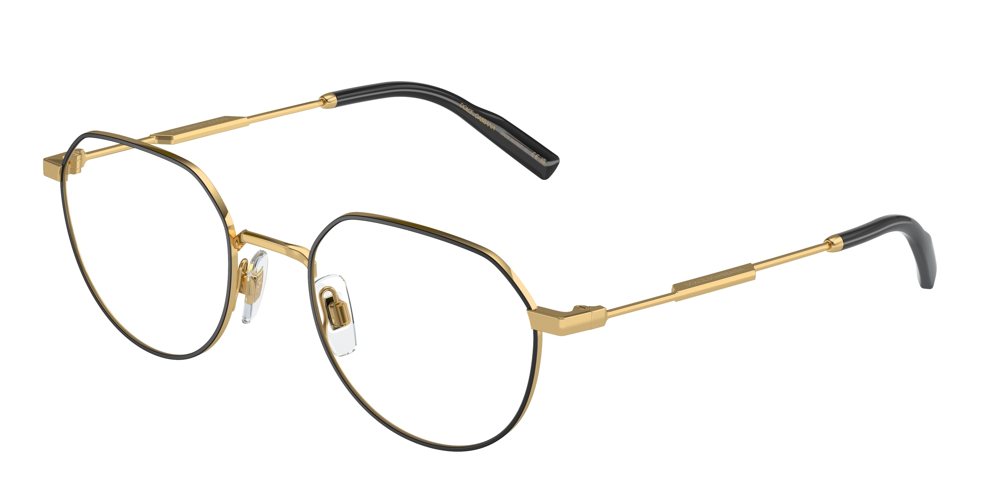 DOLCE & GABBANA DG1349 Phantos Eyeglasses  1311-Gold/Matte Black 52-145-21 - Color Map Gold