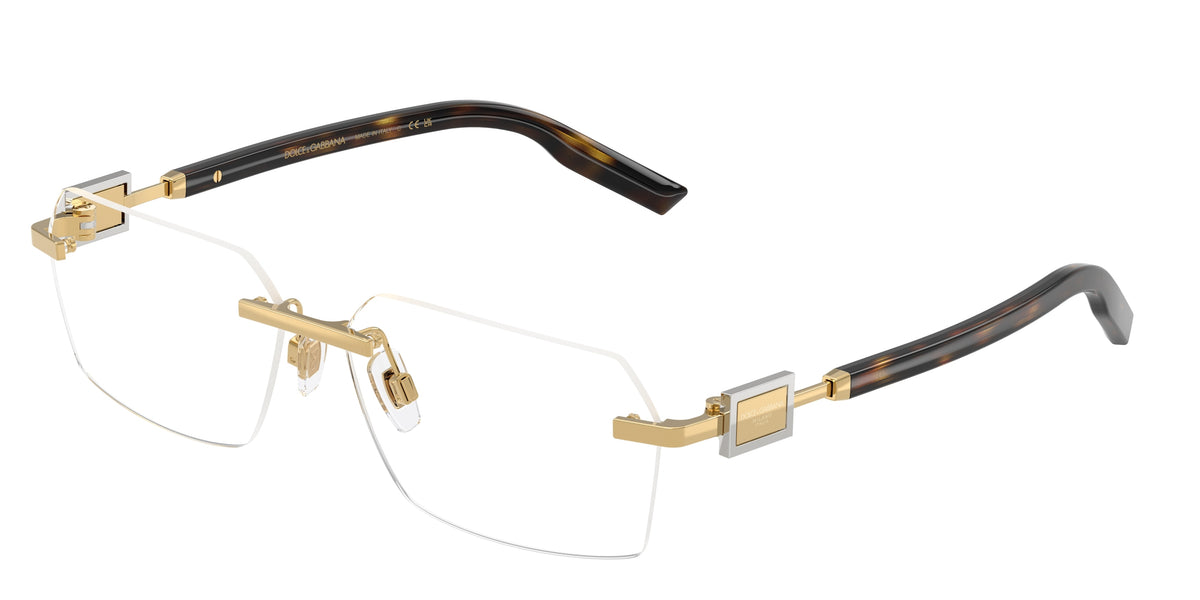 DOLCE & GABBANA DG1361 Rectangle Eyeglasses  02-Gold 60-145-14 - Color Map Gold