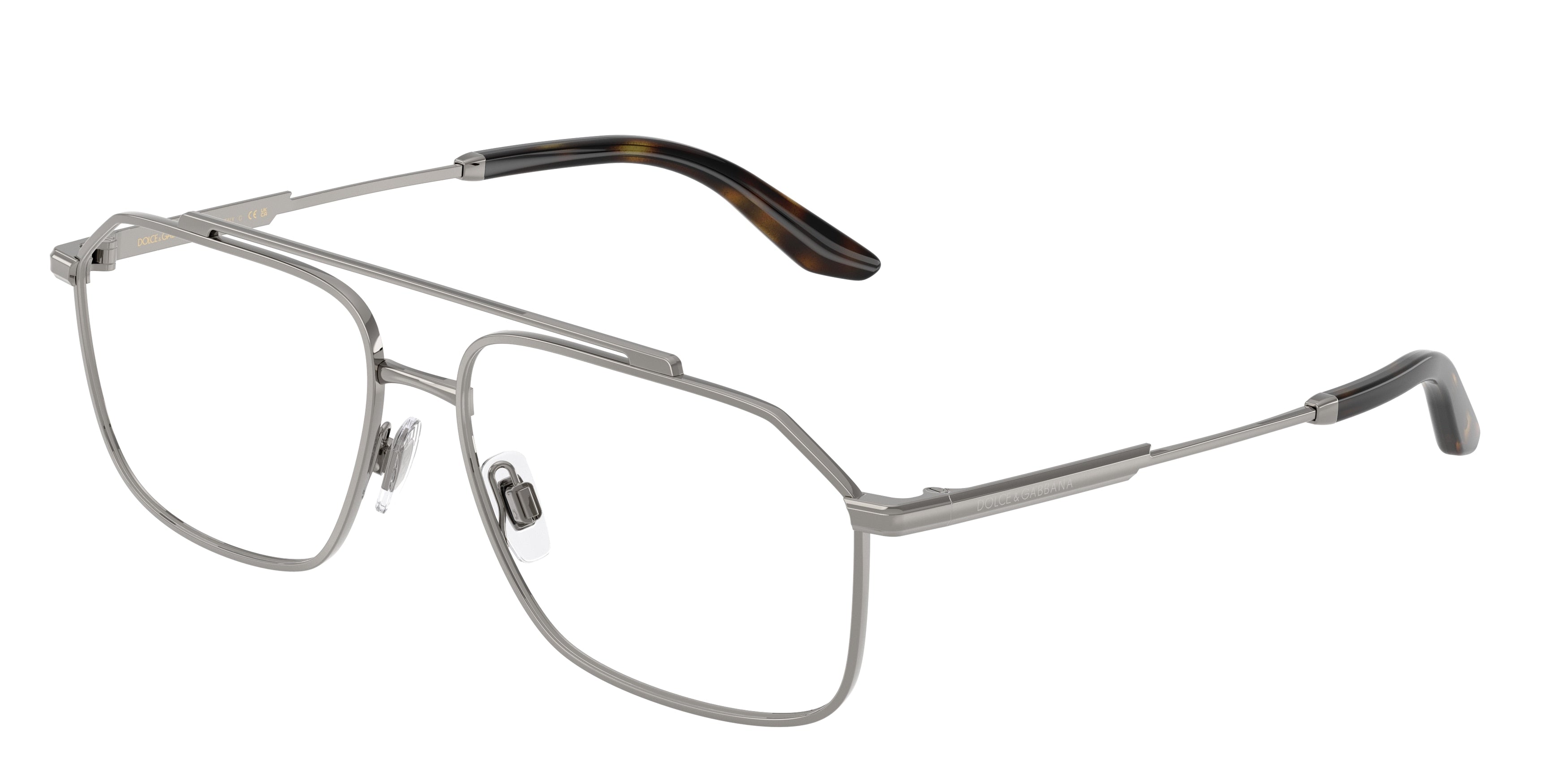 DOLCE & GABBANA DG1364 Pilot Eyeglasses  04-Gunmetal 58-145-15 - Color Map Grey