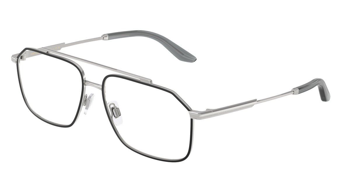 DOLCE & GABBANA DG1364 Pilot Eyeglasses  1324-Silver/Matte Black 58-145-15 - Color Map Silver