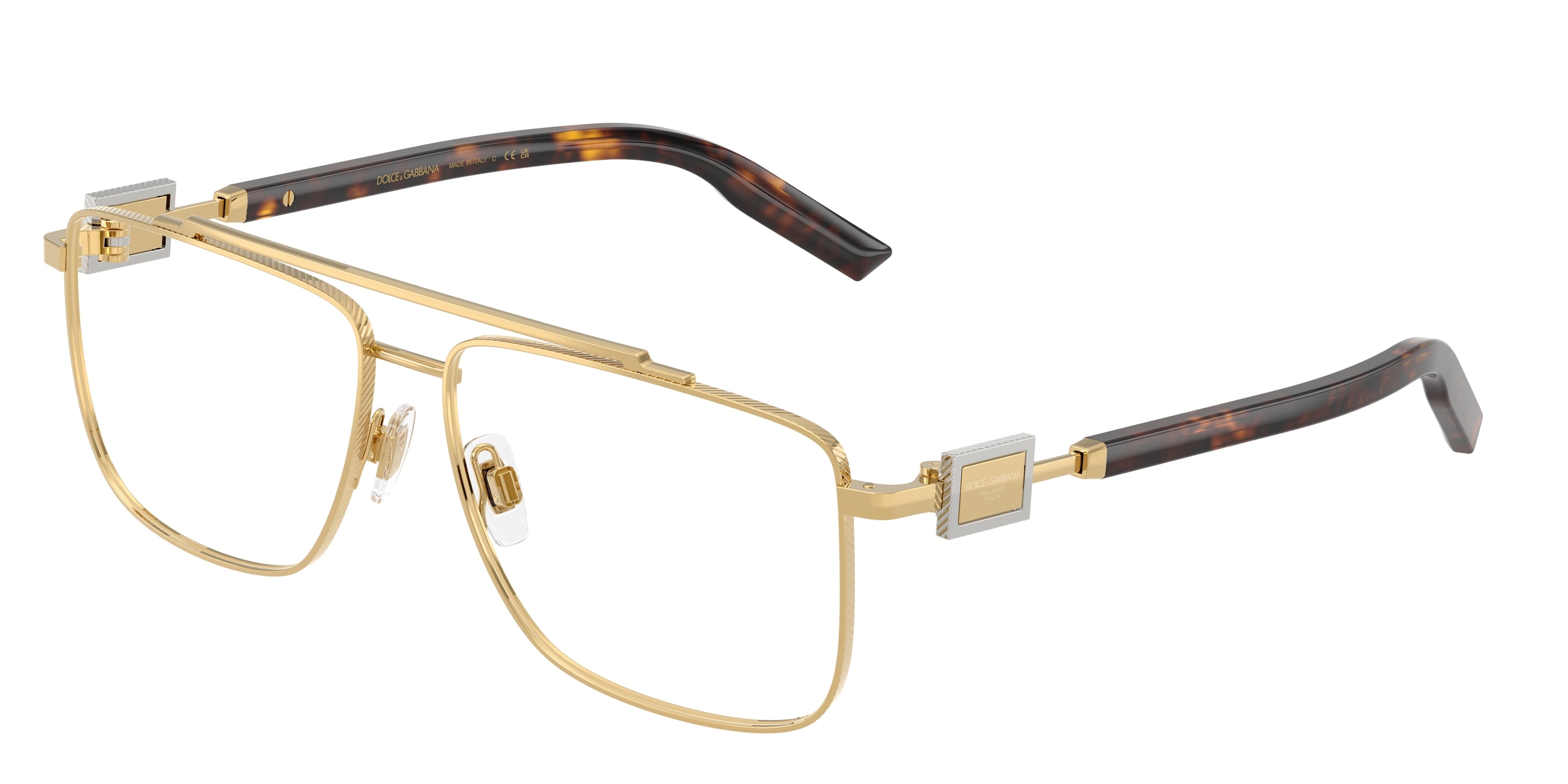 DOLCE & GABBANA DG1368 Pilot Eyeglasses  02-Gold 58-145-14 - Color Map Gold