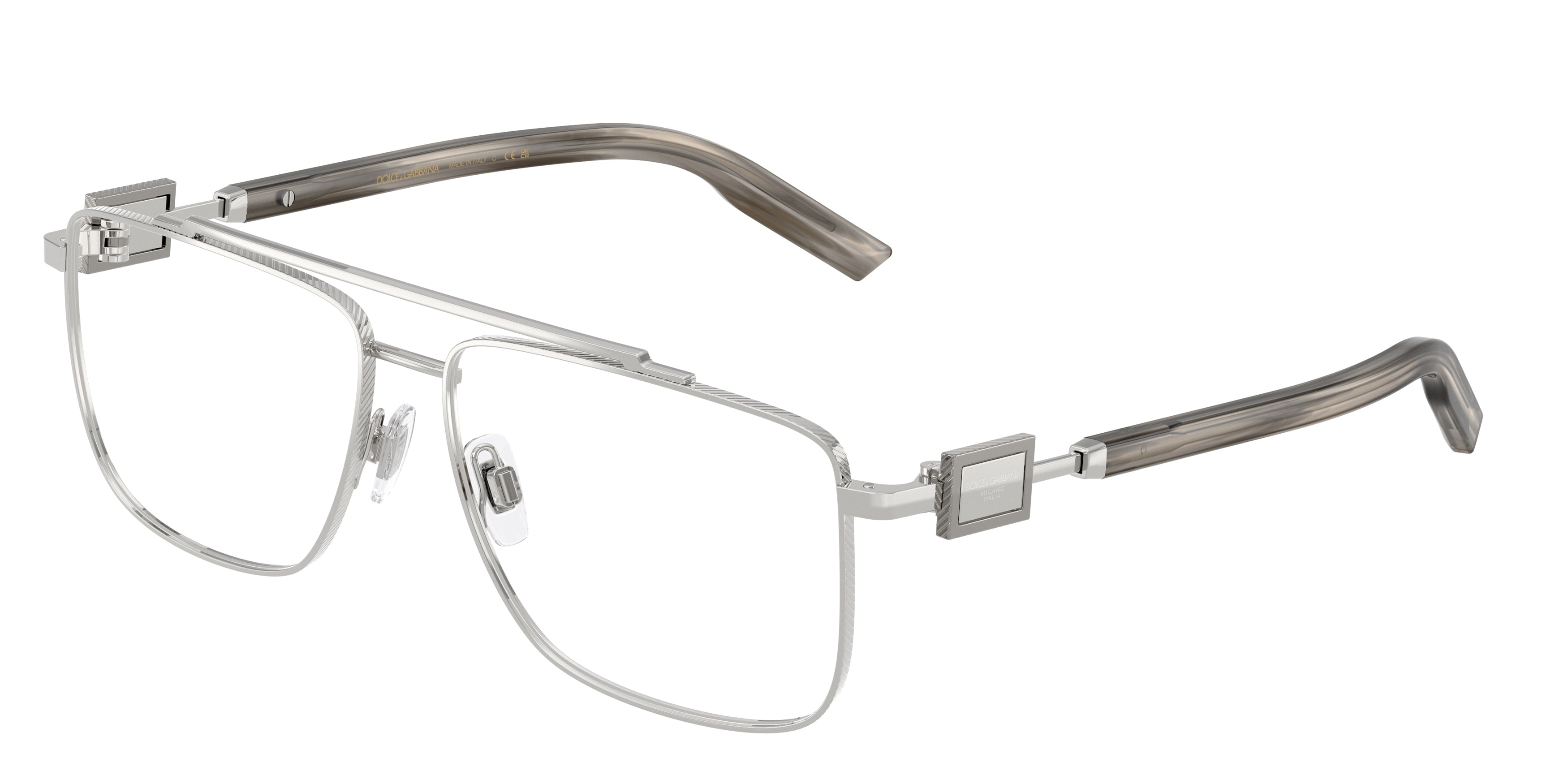 DOLCE & GABBANA DG1368 Pilot Eyeglasses  05-Silver 58-145-14 - Color Map Silver