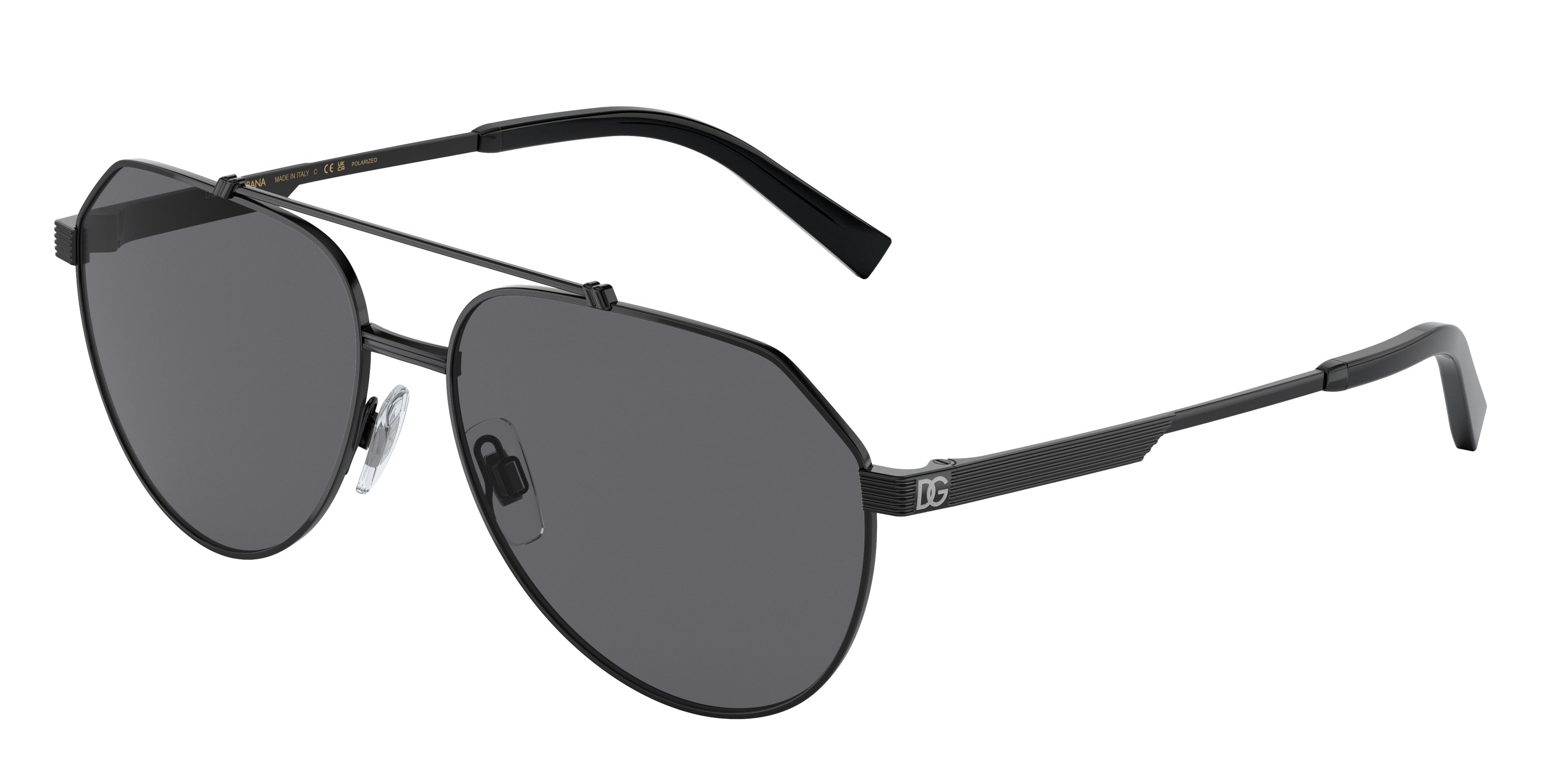 DOLCE & GABBANA DG2288 Pilot Sunglasses  110681-Matte Black 59-145-15 - Color Map Black
