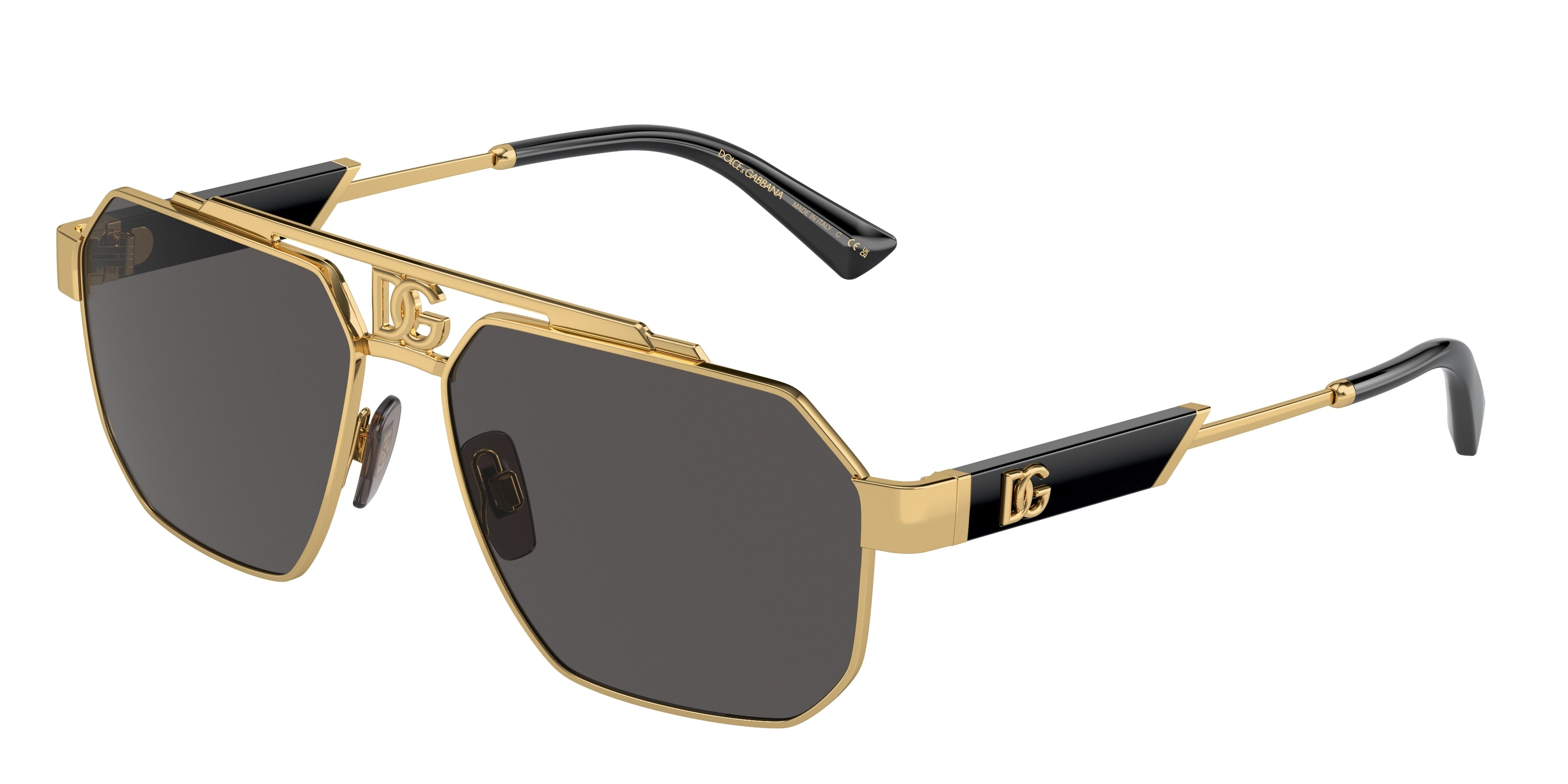 DOLCE & GABBANA DG2294 Pilot Sunglasses  02/87-Gold 59-145-15 - Color Map Gold