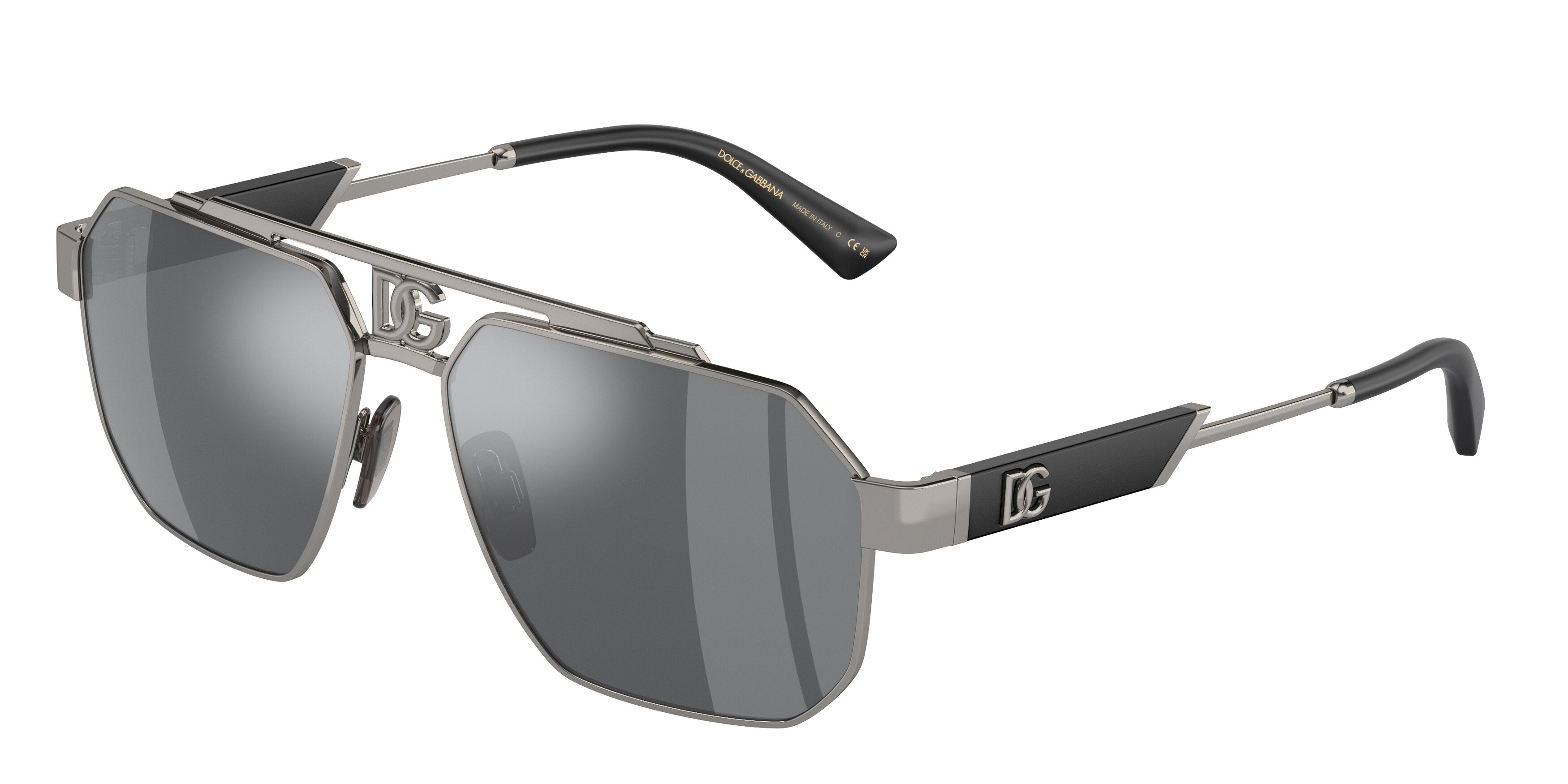 DOLCE & GABBANA DG2294 Pilot Sunglasses  04/6G-Gunmetal 59-145-15 - Color Map Grey