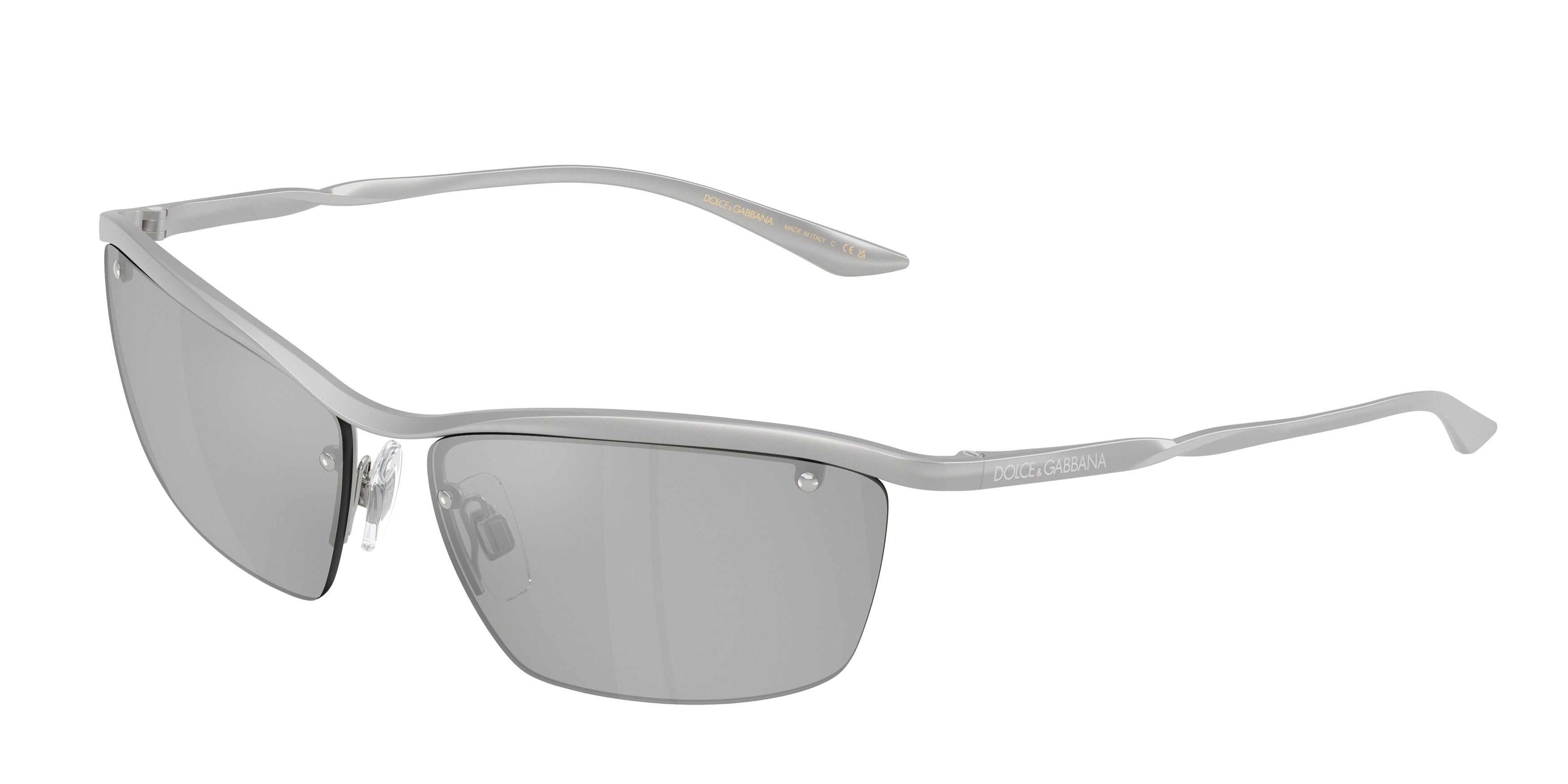 DOLCE & GABBANA DG2307 Rectangle Sunglasses  13648V-Matte Silver 61-140-14 - Color Map Silver