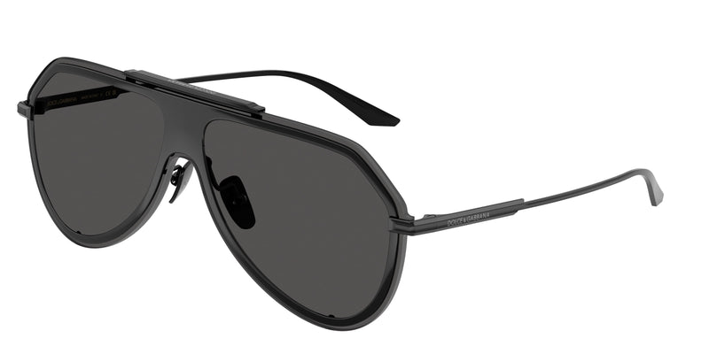 DOLCE & GABBANA DG2309 Pilot Sunglasses  01/87-Black 0-145-143 - Color Map Black