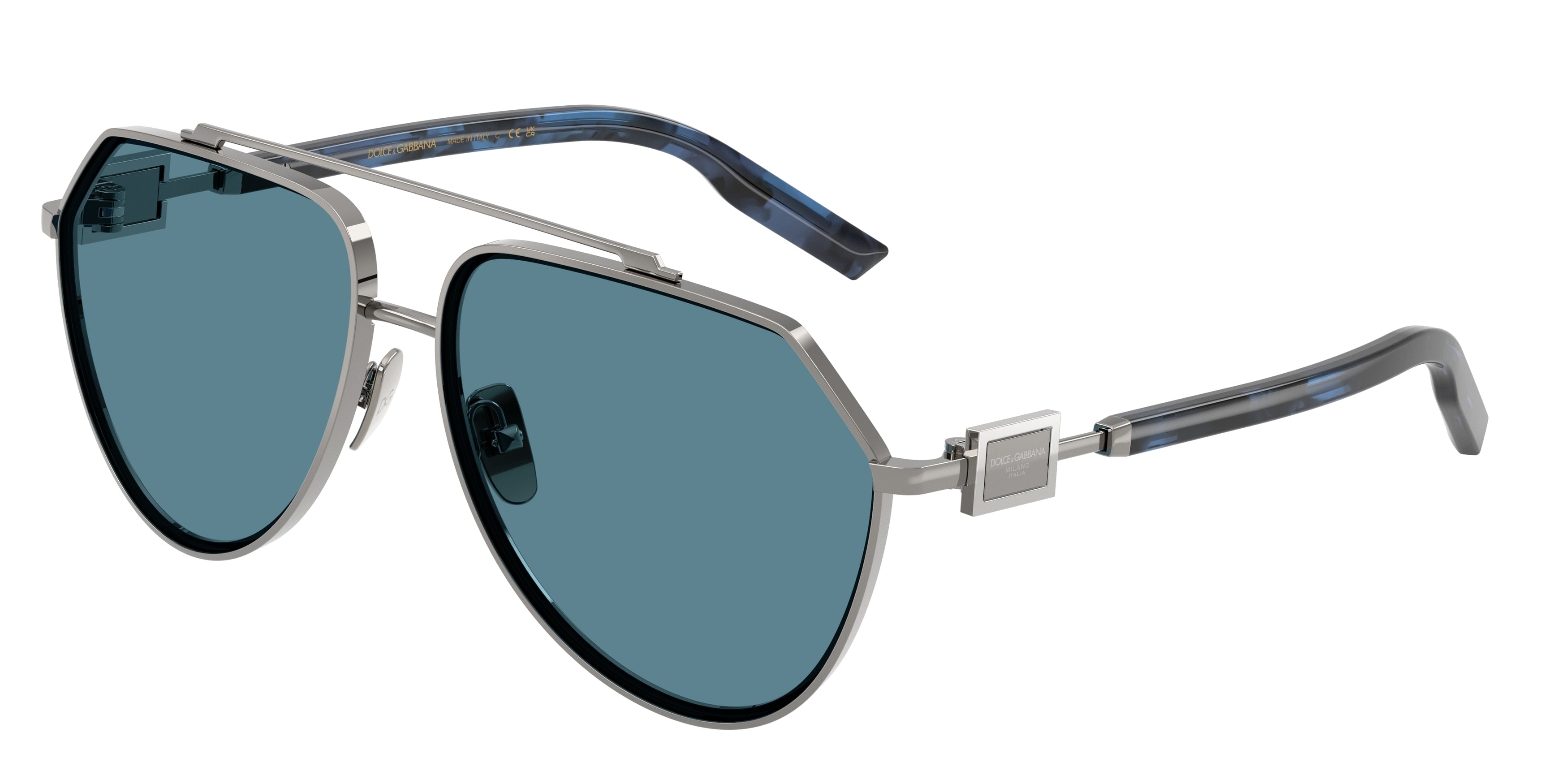 DOLCE & GABBANA DG2315 Pilot Sunglasses  04/80-Gunmetal 62-145-14 - Color Map Grey