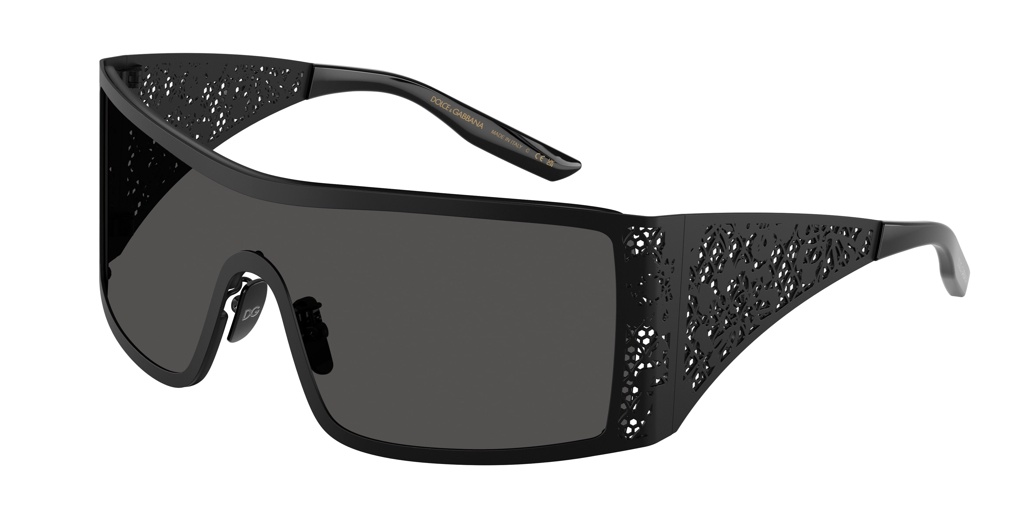 DOLCE & GABBANA DG2317 Rectangle Sunglasses  110687-Matte Black 38-130-138 - Color Map Black