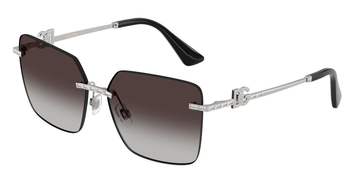 DOLCE & GABBANA DG2332B Square Sunglasses  05/8G-Silver 59-145-15 - Color Map Silver