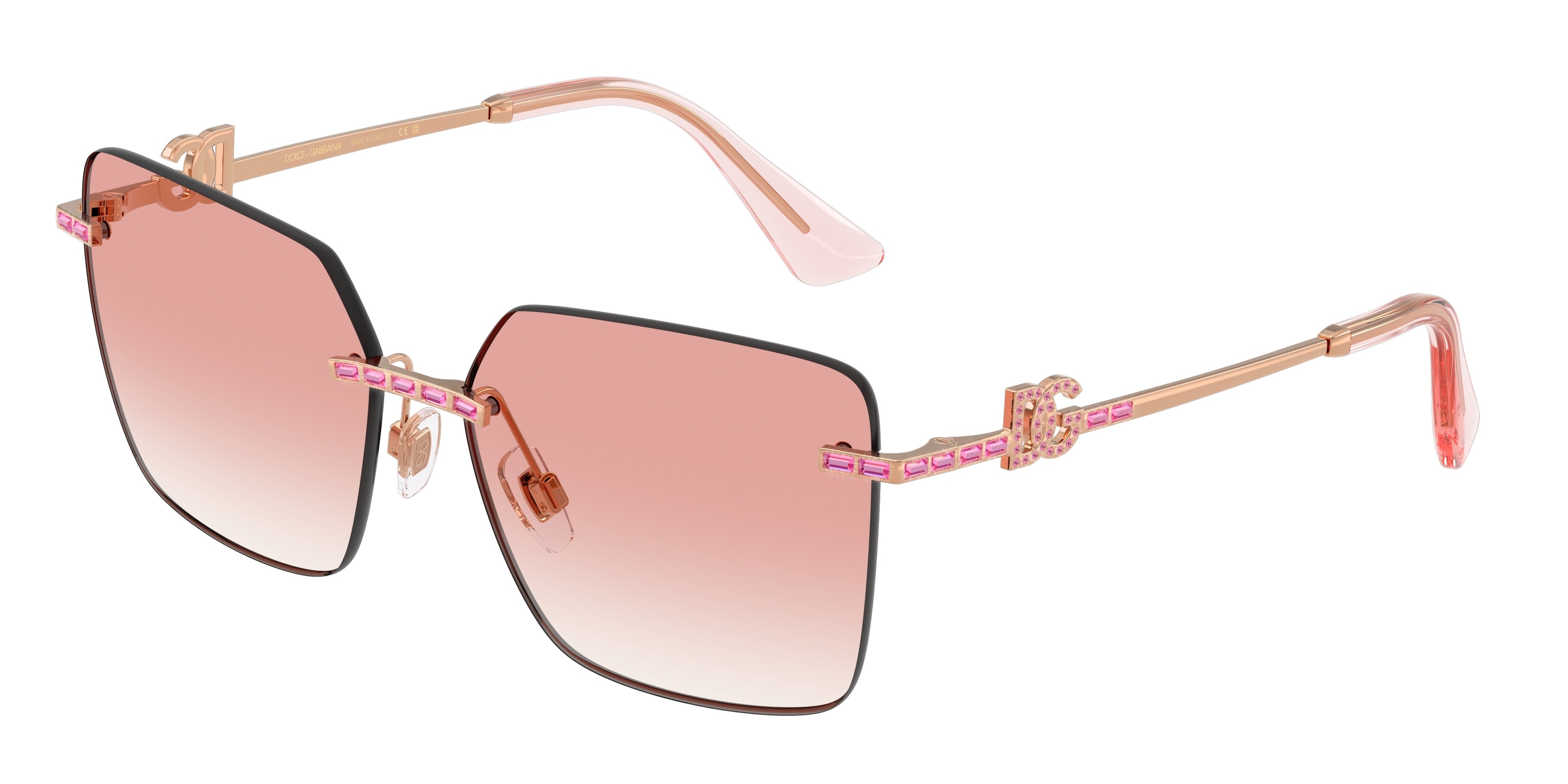DOLCE & GABBANA DG2332B Square Sunglasses  12988D-Rose Gold 59-145-15 - Color Map Gold