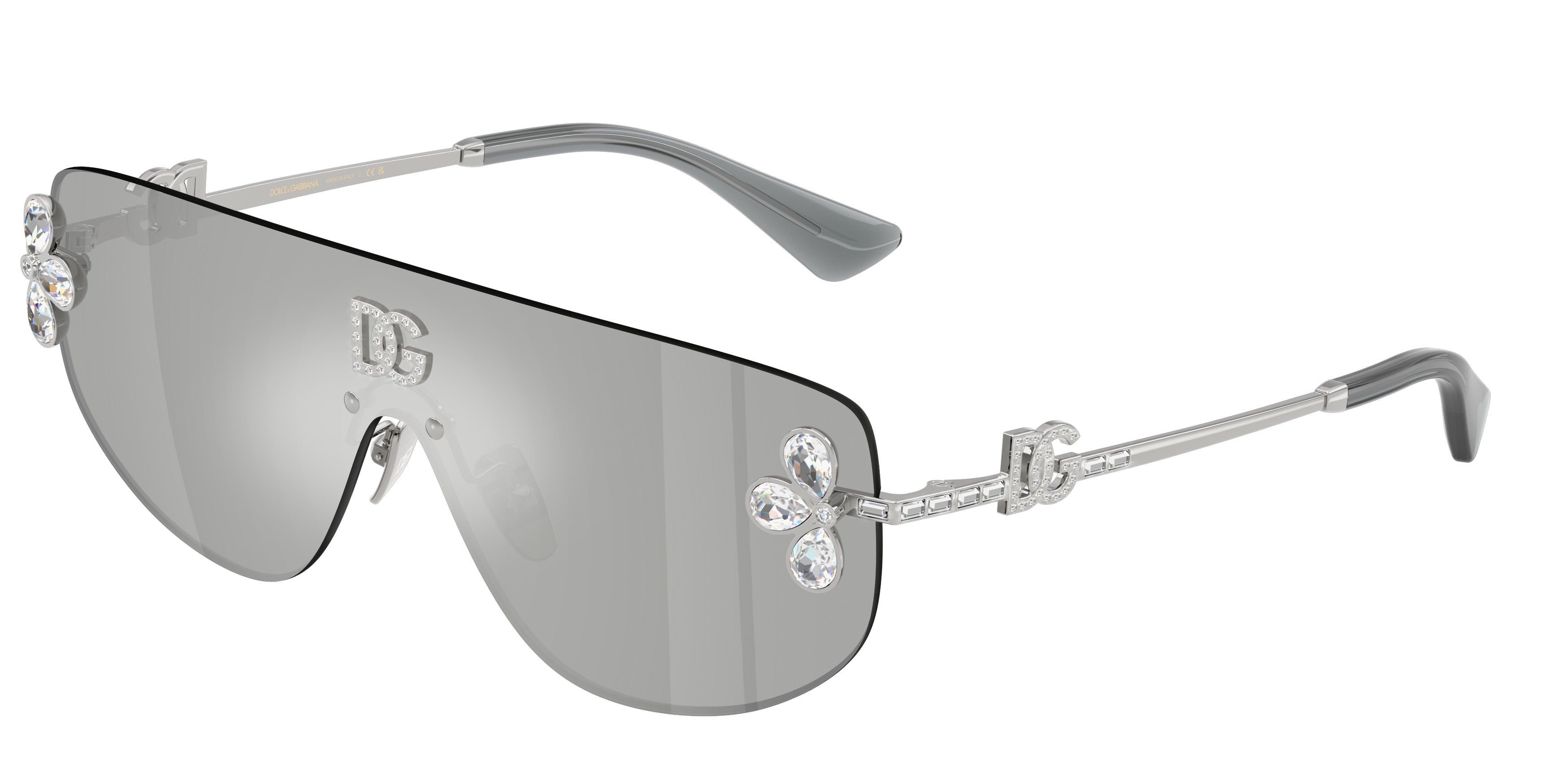 DOLCE & GABBANA DG2333B Rectangle Sunglasses  05/8V-Silver 0-145-138 - Color Map Silver