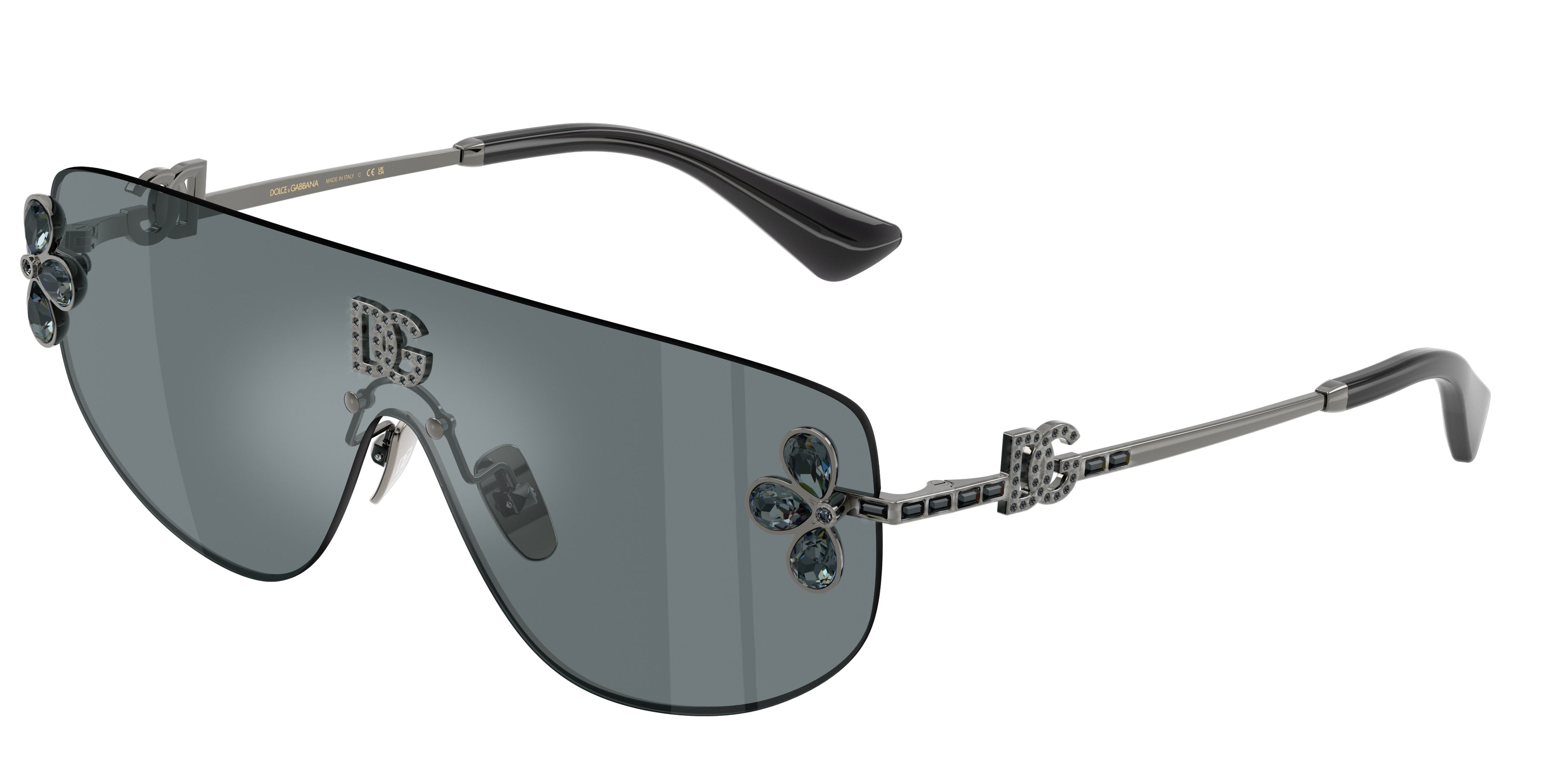 DOLCE & GABBANA DG2333B Rectangle Sunglasses  12866G-Dark Gunmetal 0-145-138 - Color Map Grey