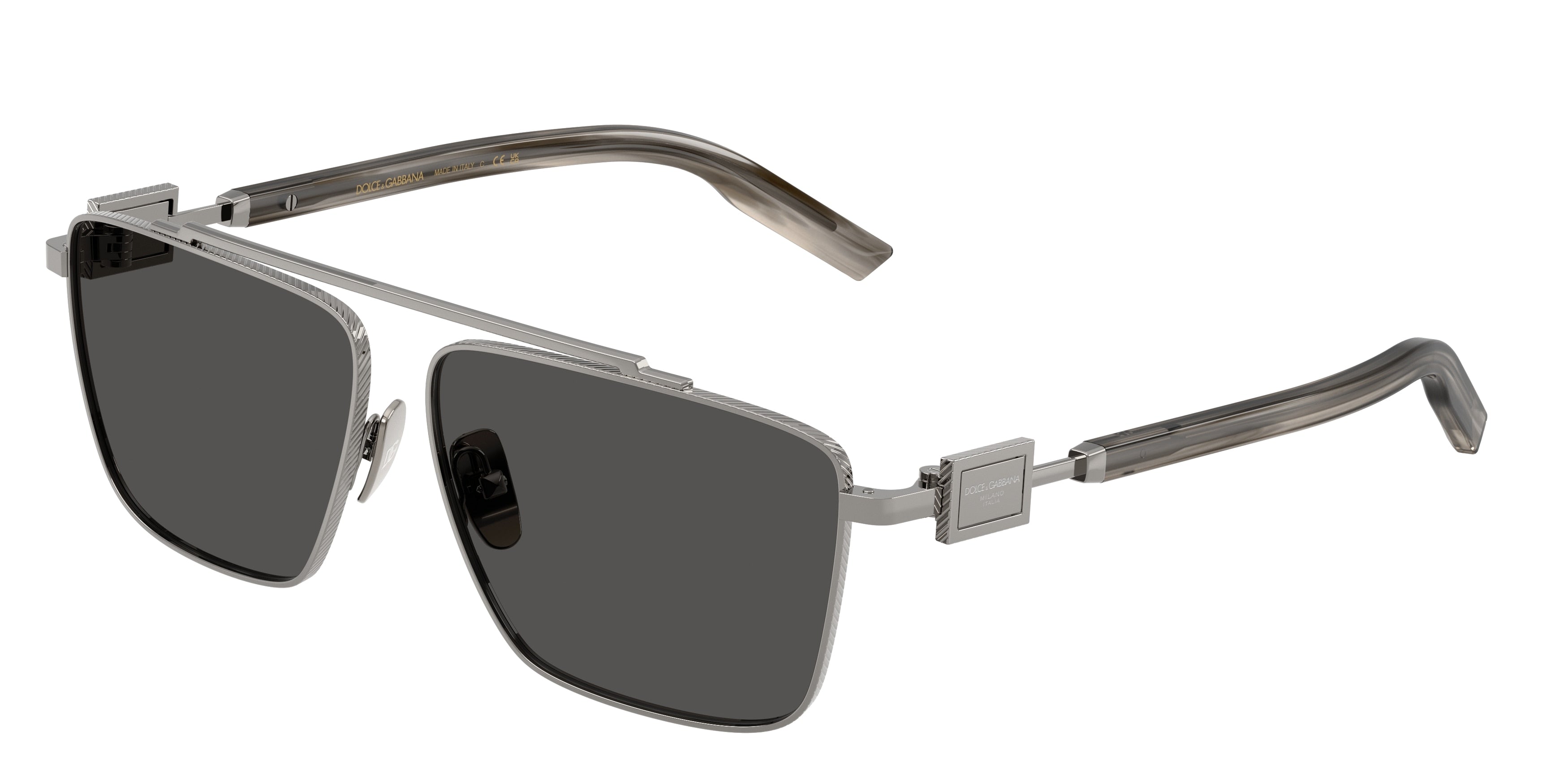 DOLCE & GABBANA DG2336 Square Sunglasses  04/87-Gunmetal 59-145-12 - Color Map Grey