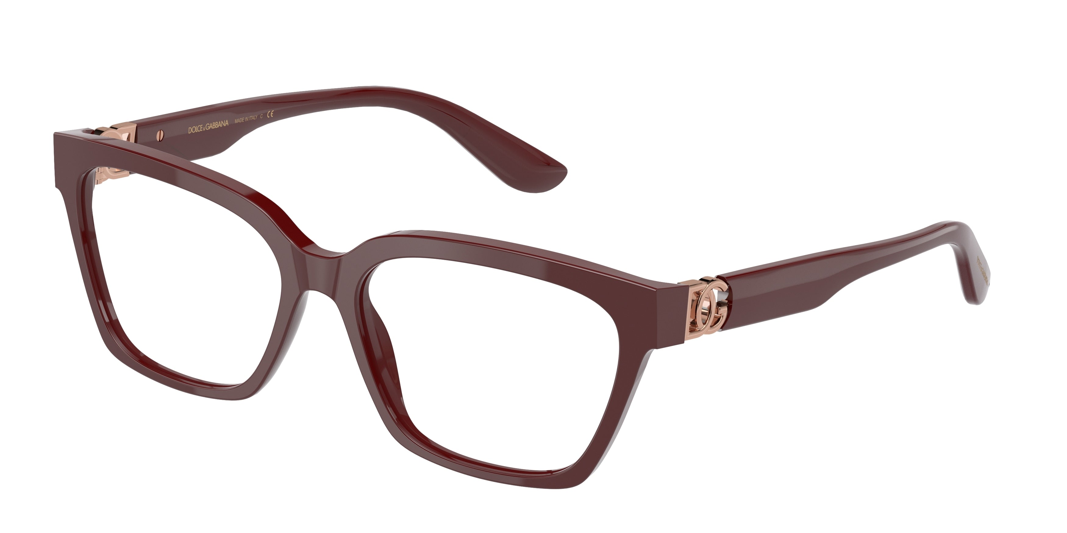 DOLCE & GABBANA DG3343 Pillow Eyeglasses  3091-Bordeaux 55-140-16 - Color Map Red