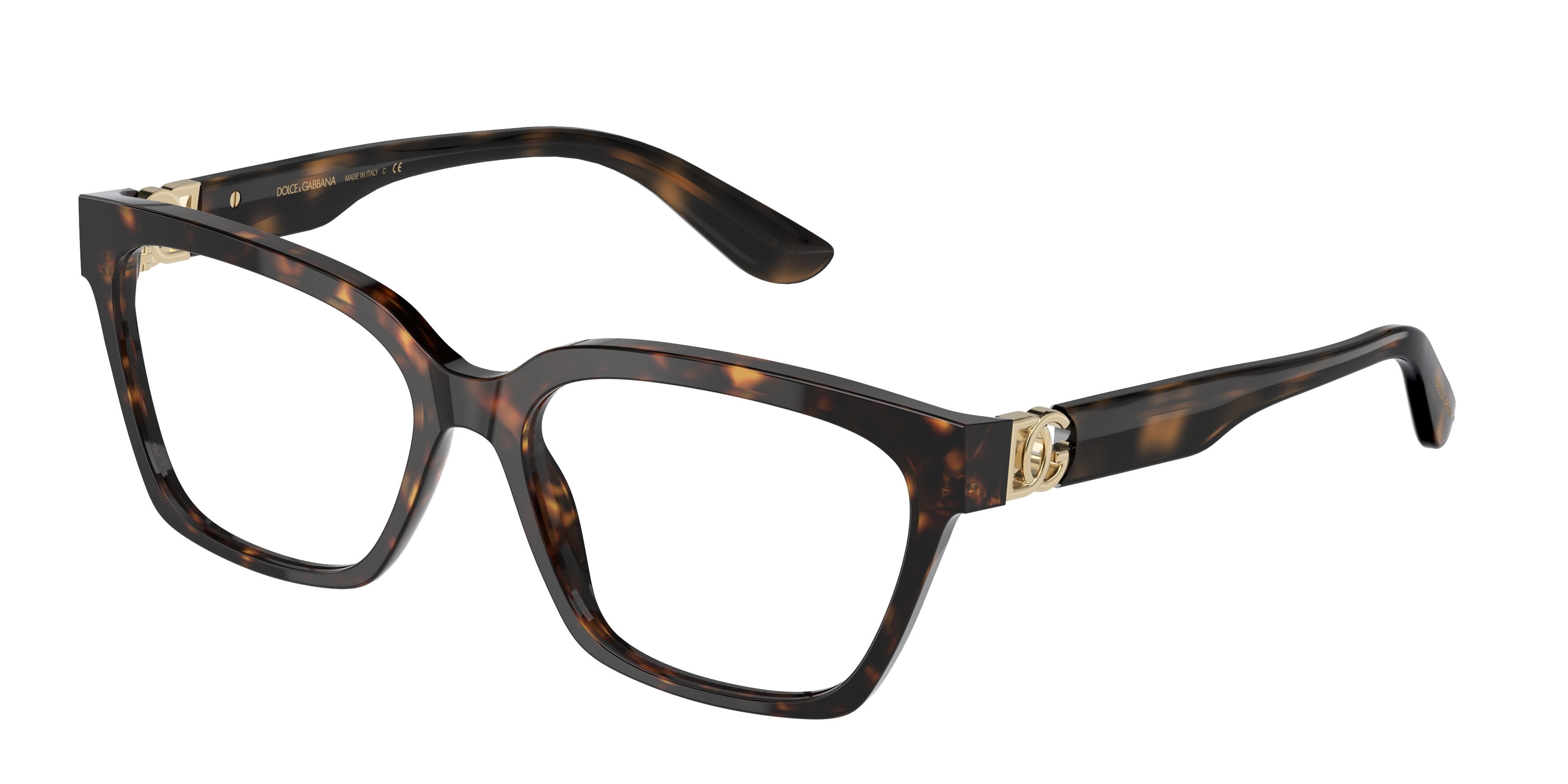 DOLCE & GABBANA DG3343 Pillow Eyeglasses  502-Havana 55-140-16 - Color Map Tortoise