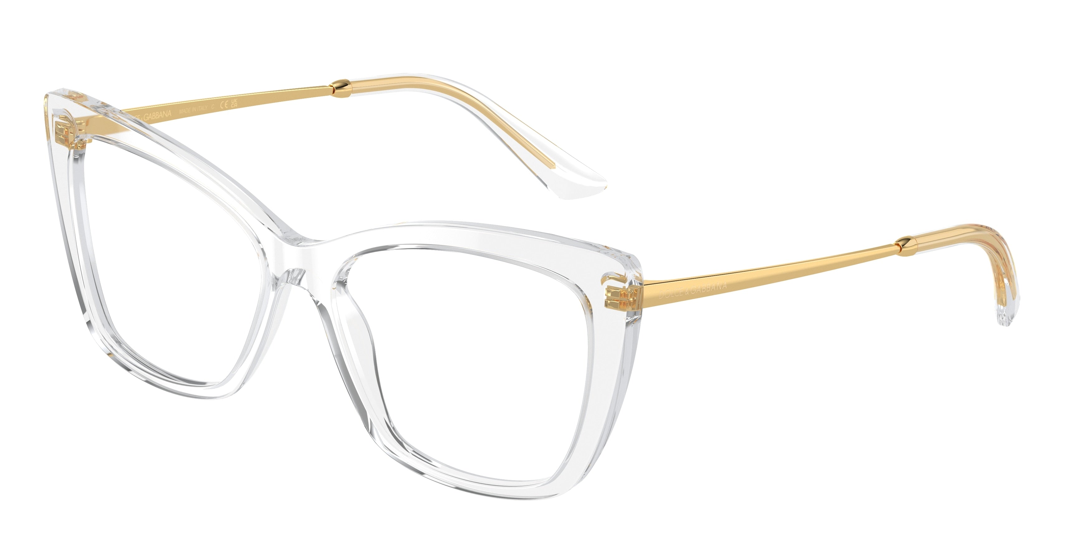 DOLCE & GABBANA DG3348 Cat Eye Eyeglasses  3133-Crystal 55-145-16 - Color Map Transparent