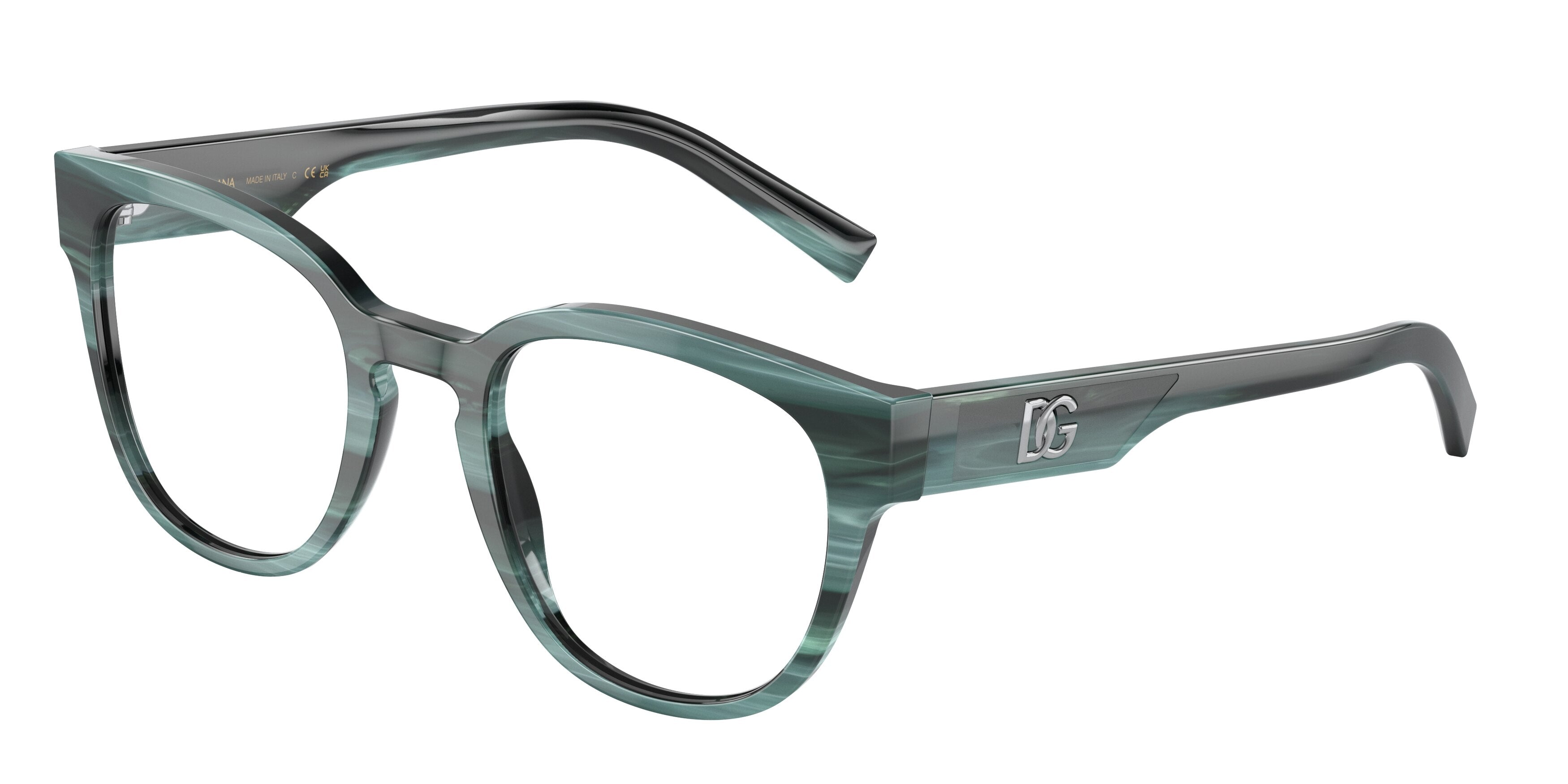 DOLCE & GABBANA DG3350 Phantos Eyeglasses  3391-Blue Horn 51-145-22 - Color Map Blue