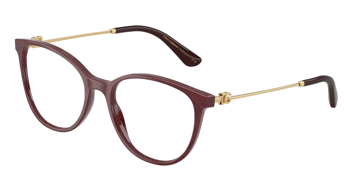 DOLCE & GABBANA DG3363 Butterfly Eyeglasses  3442-Lace Bordeaux 54-145-18 - Color Map Bordeaux