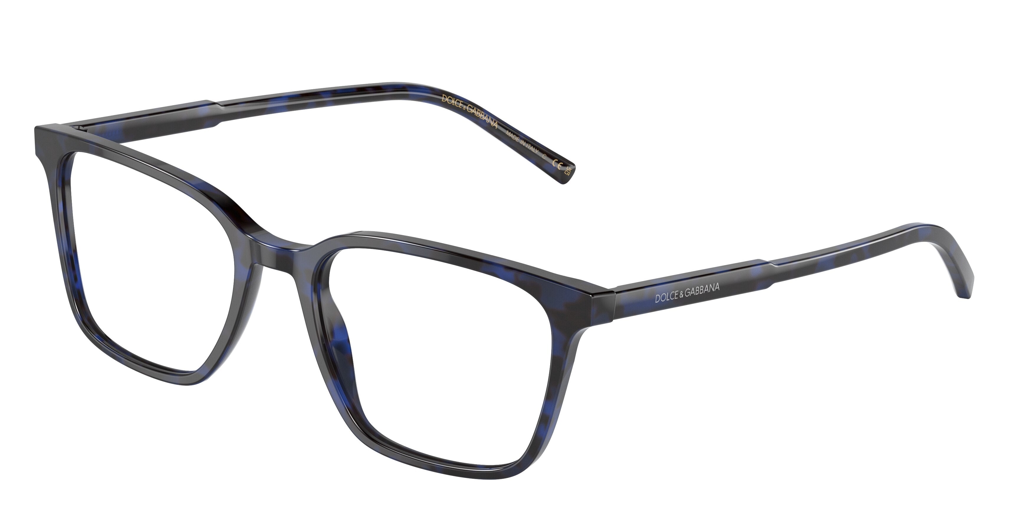 DOLCE & GABBANA DG3365F Square Eyeglasses  3392-Blue Havana 54-145-19 - Color Map Blue