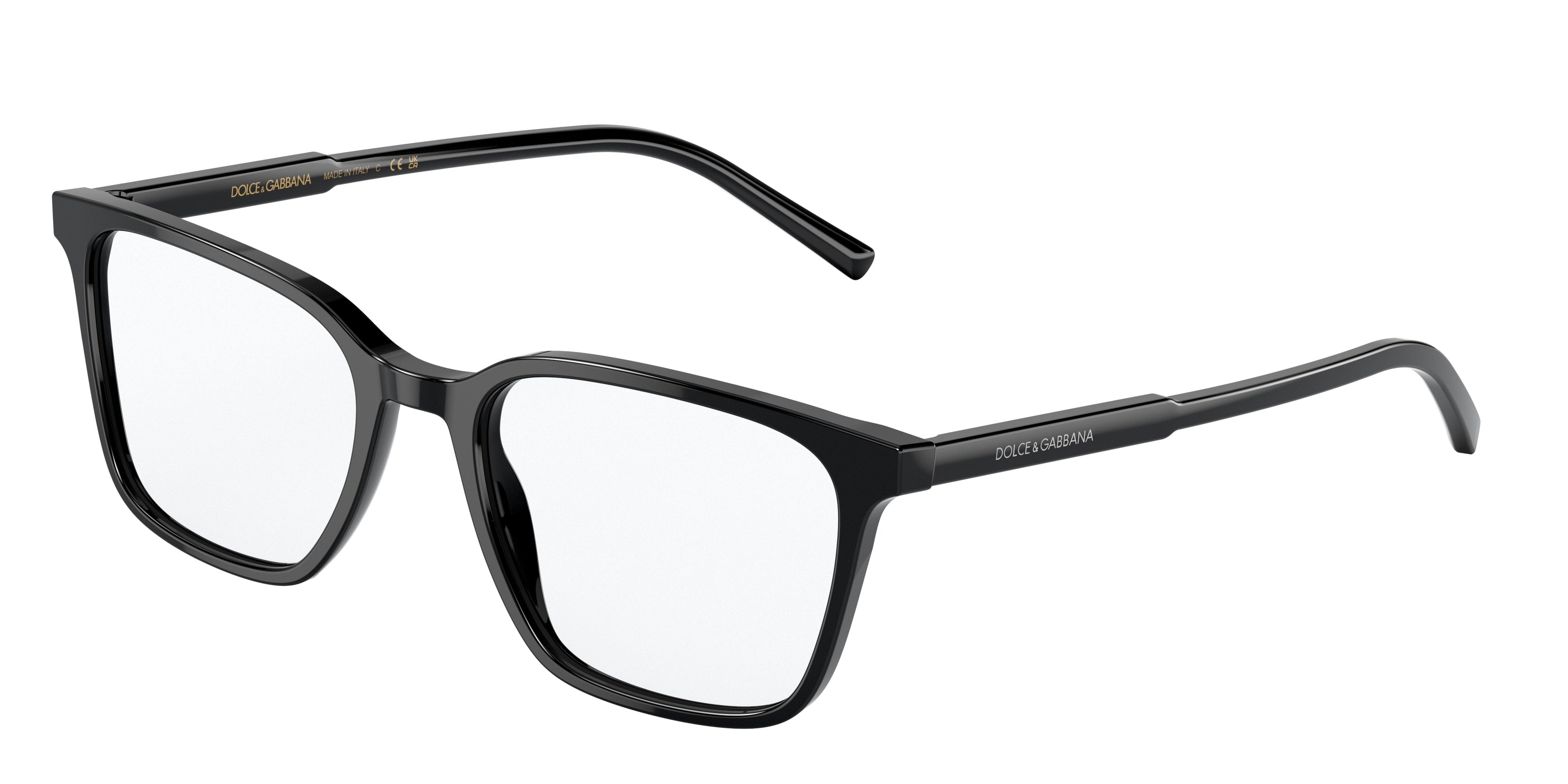 DOLCE & GABBANA DG3365 Square Eyeglasses  501-Black 54-145-19 - Color Map Black