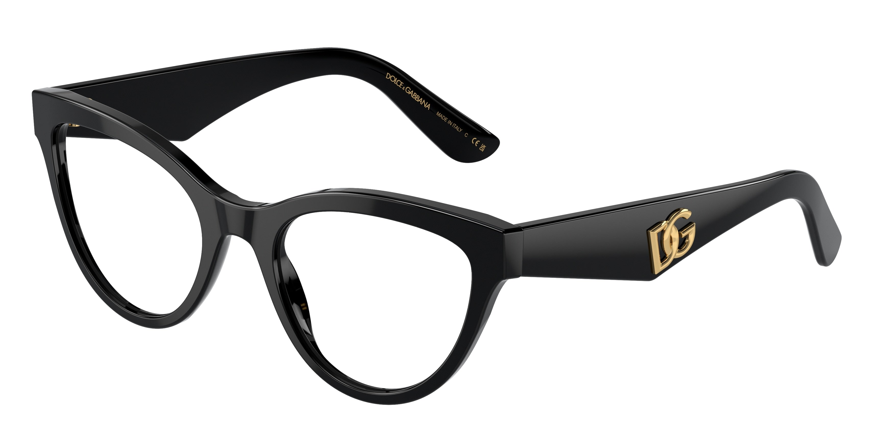 DOLCE & GABBANA DG3372 Butterfly Eyeglasses  501-Black 52-145-20 - Color Map Black