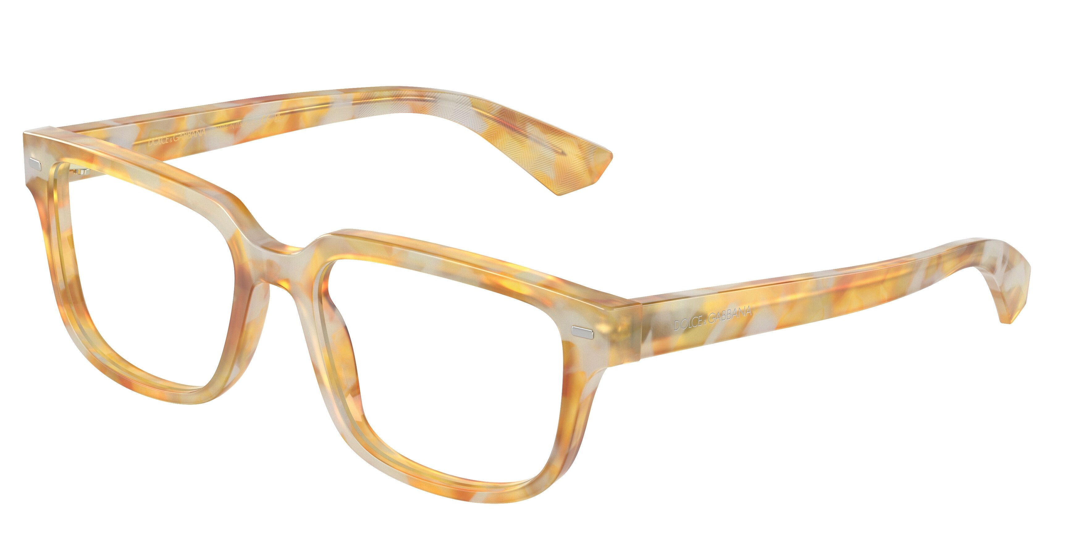 DOLCE & GABBANA DG3380 Square Eyeglasses  3422-Yellow Tortoise 54-145-18 - Color Map Tortoise