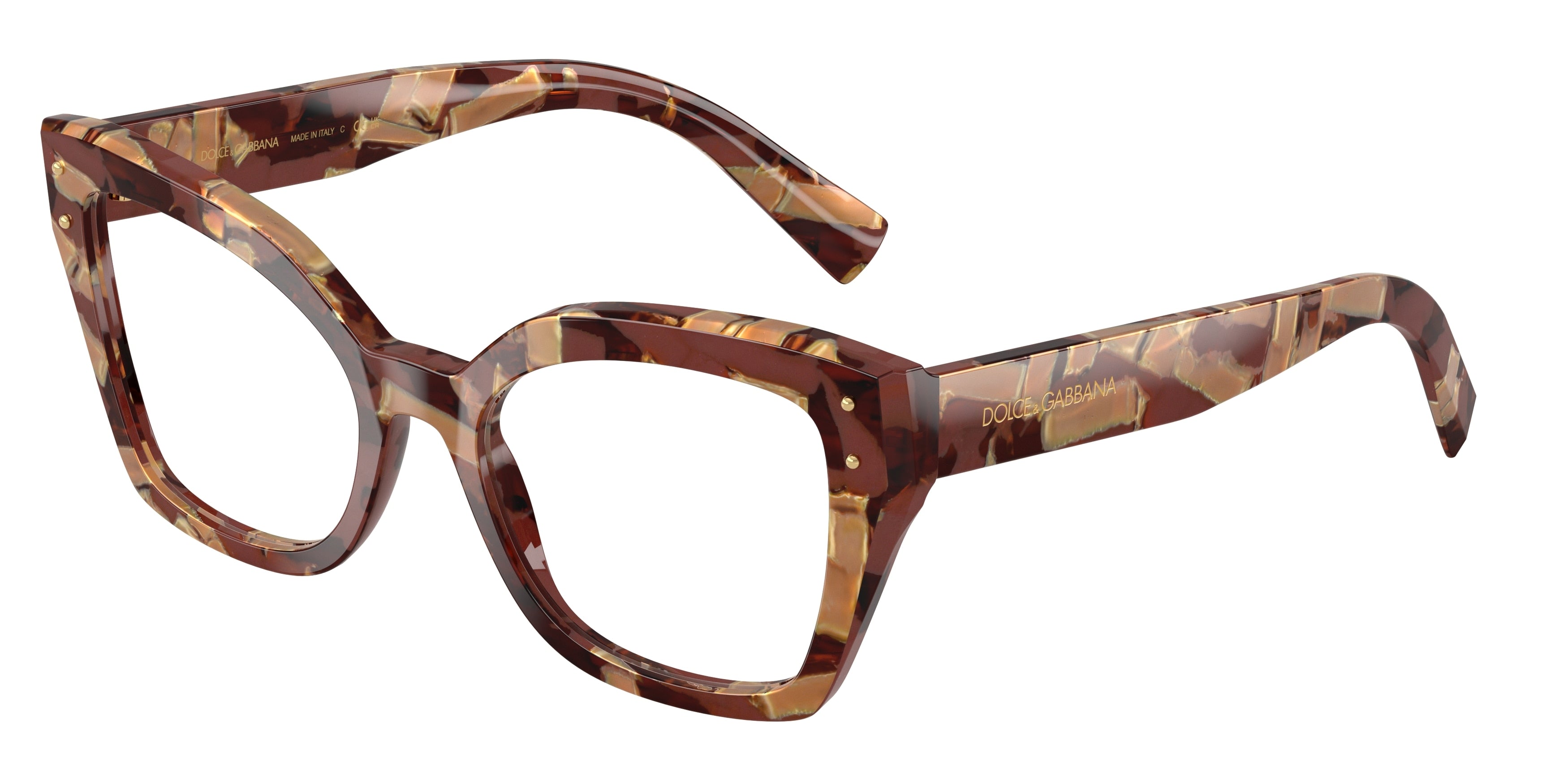 DOLCE & GABBANA DG3386 Butterfly Eyeglasses  3462-Pearl Havana Brown 53-145-19 - Color Map Brown