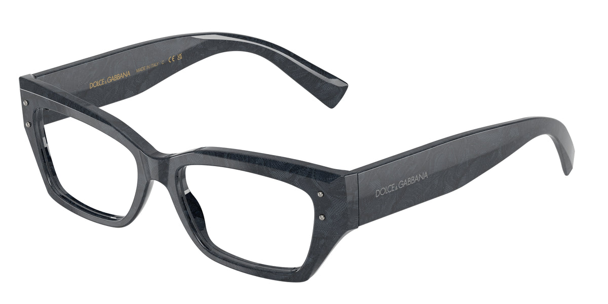 DOLCE & GABBANA DG3387 Rectangle Eyeglasses  3441-Grey Lace 53-145-16 - Color Map Multicolor