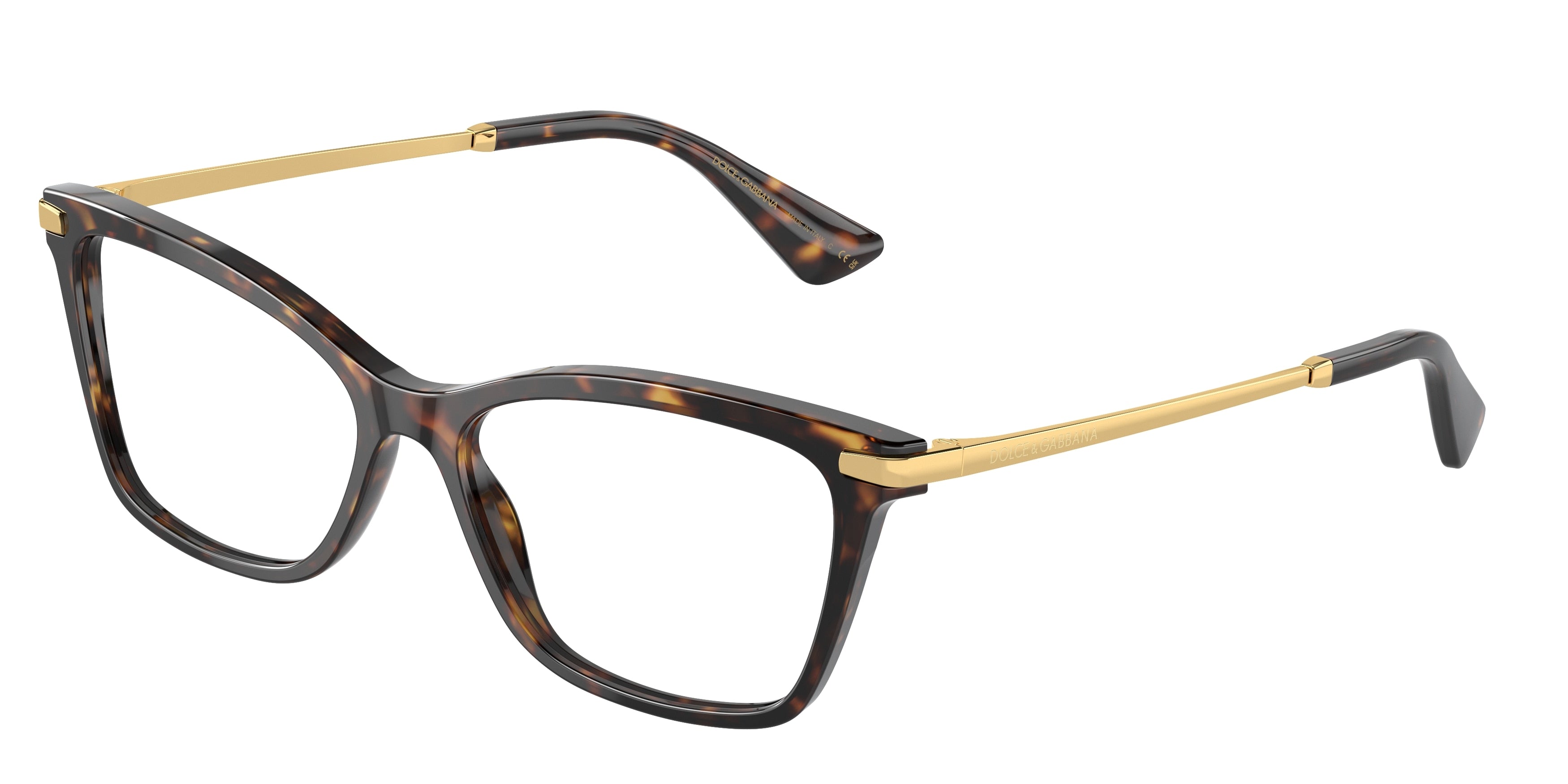 DOLCE & GABBANA DG3393 Rectangle Eyeglasses  502-Havana 56-145-16 - Color Map Tortoise
