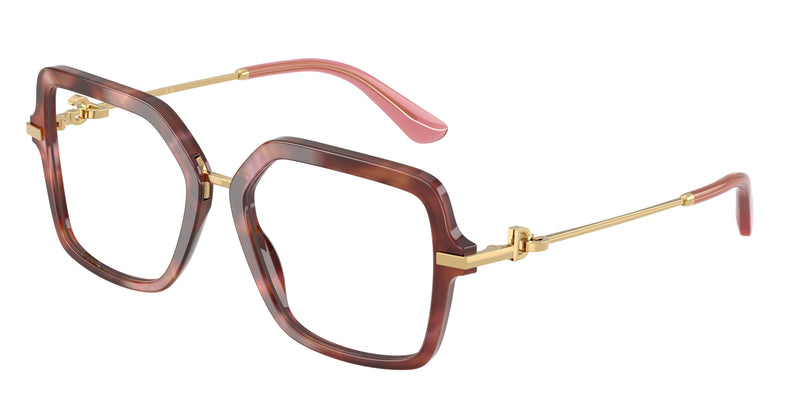DOLCE & GABBANA DG3396 Square Eyeglasses  3444-Havana Brown 55-140-18 - Color Map Tortoise