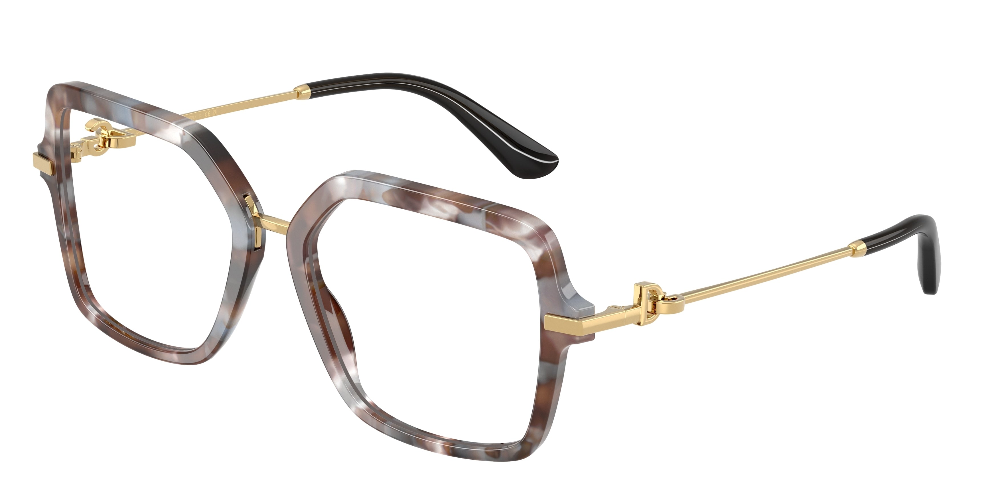 DOLCE & GABBANA DG3396 Square Eyeglasses  3445-Havana Grey 55-140-18 - Color Map Tortoise